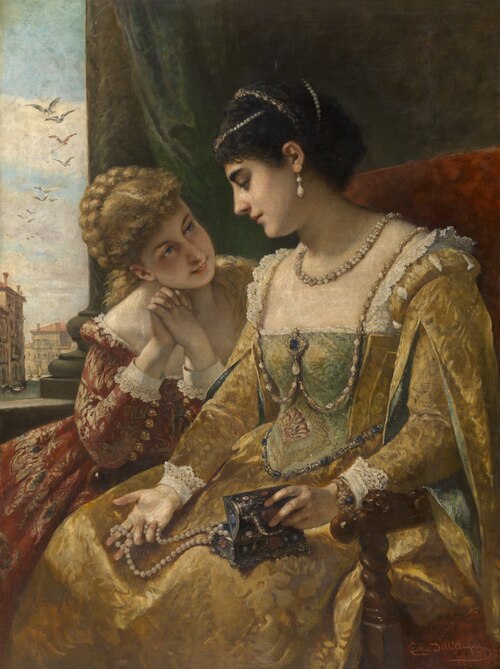 The bridal jewelry. Venetian women in the 16th century