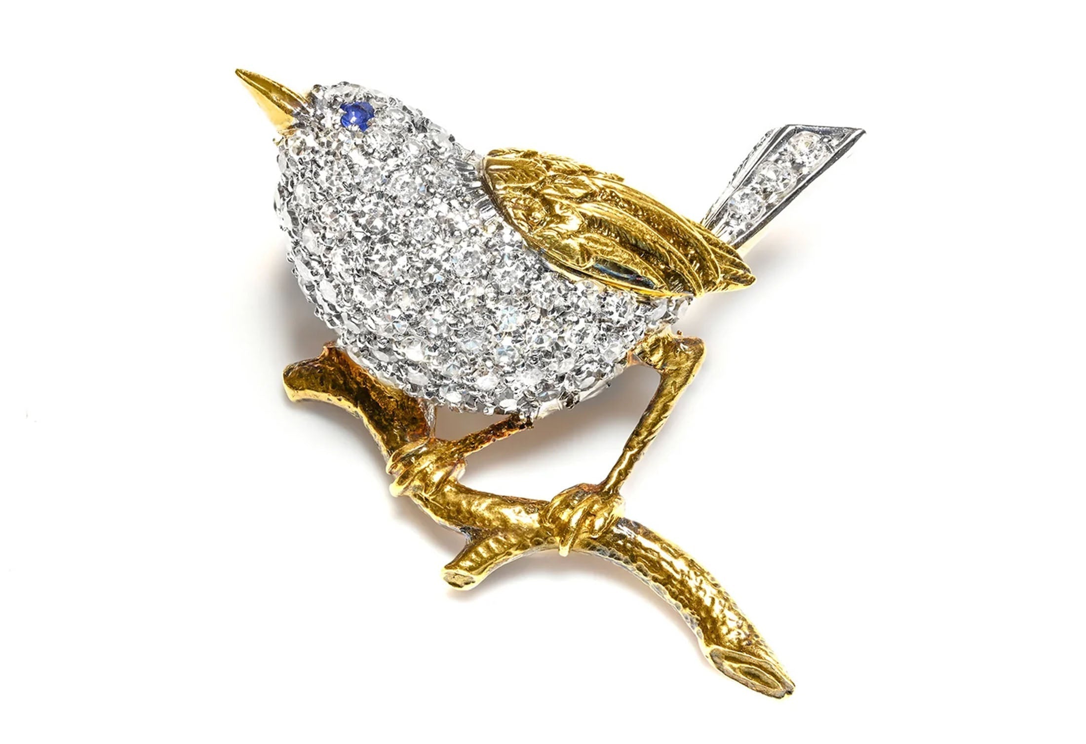 gold diamond brooch