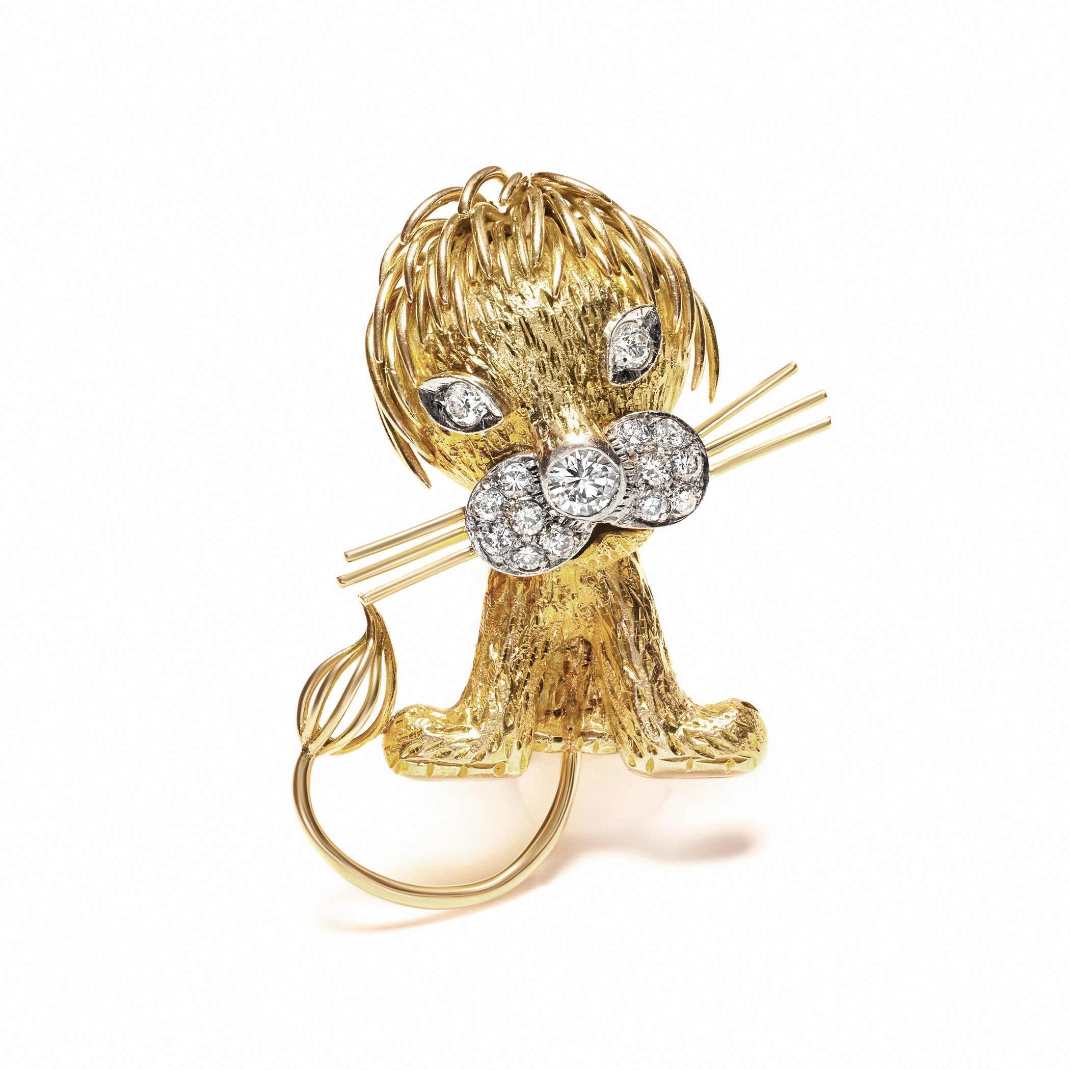 animal motif gold diamond lion