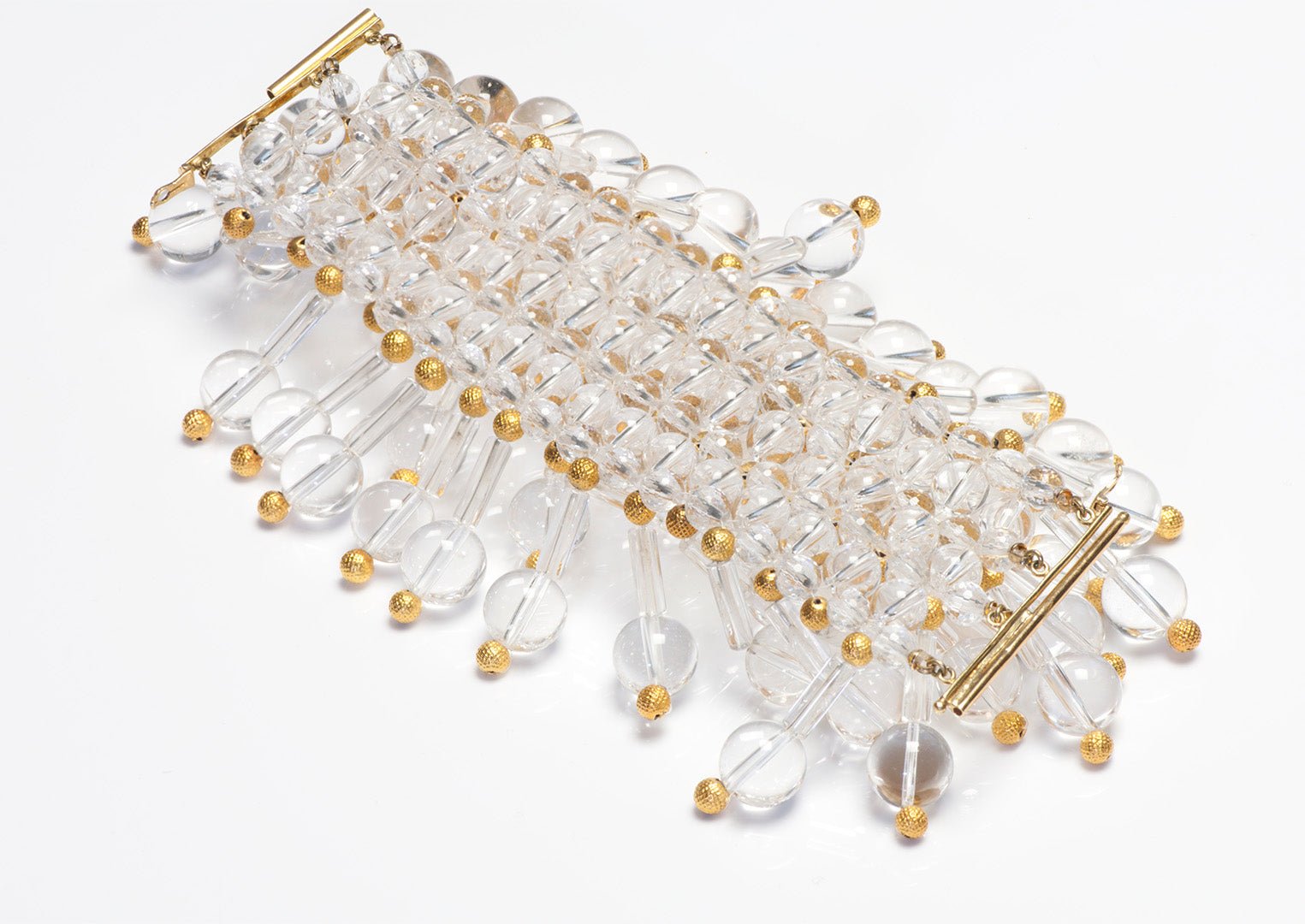 18K Yellow Gold Crystal Bead Bracelet