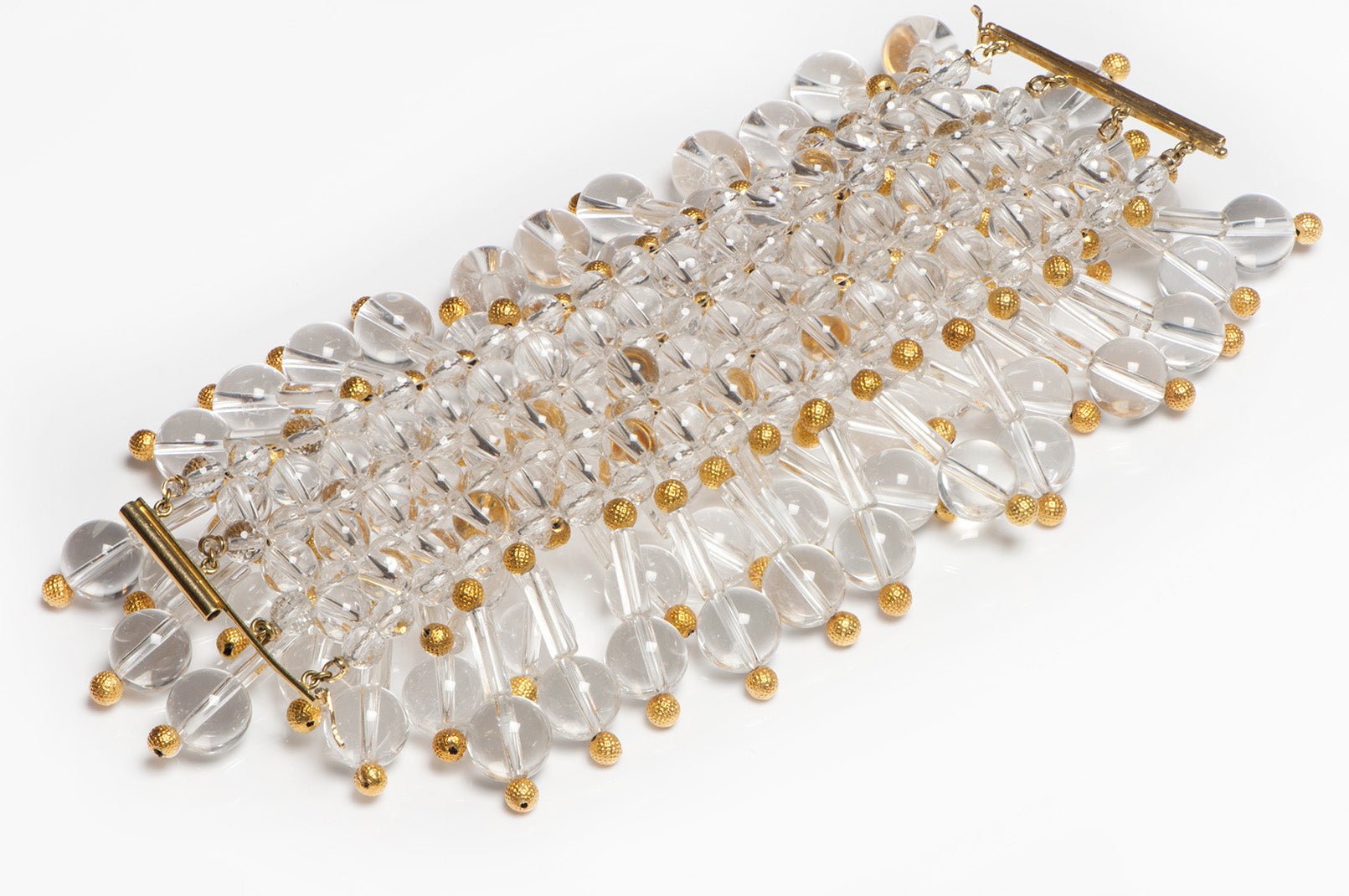 18K Yellow Gold Crystal Bead Bracelet