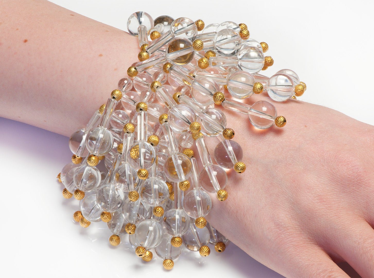 18K Yellow Gold Crystal Bead Bracelet