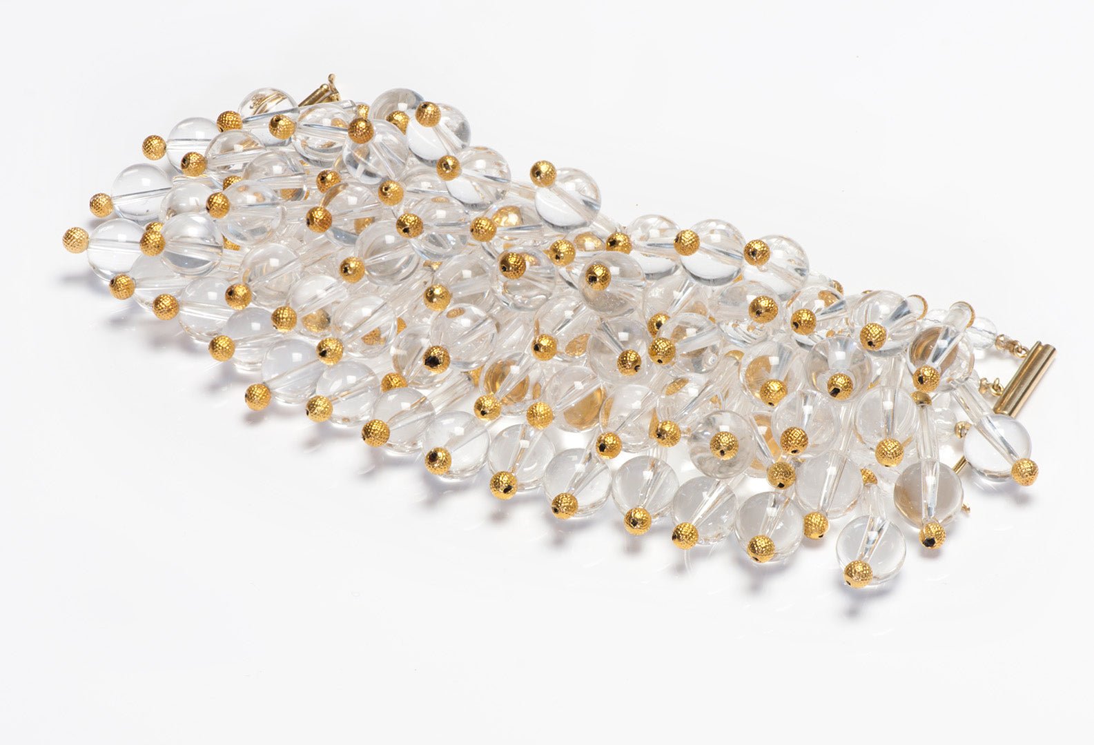 18K Yellow Gold Crystal Bead Bracelet