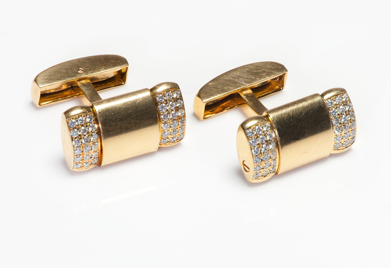 18K Yellow Gold Diamond Cufflinks