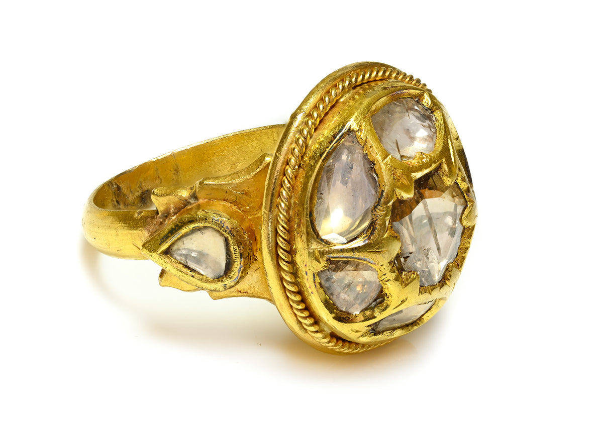 18th Century Mughal Diamond Ring in 24K Gold