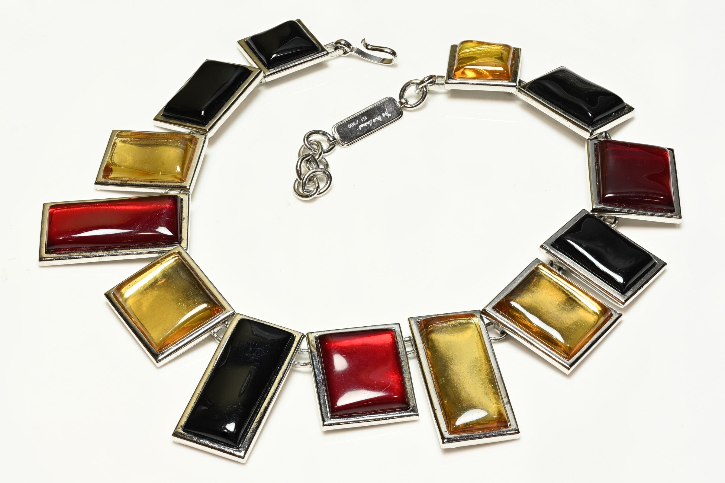 Vintage Yves Saint Laurent Red Yellow Black Mondrian Style Set 1