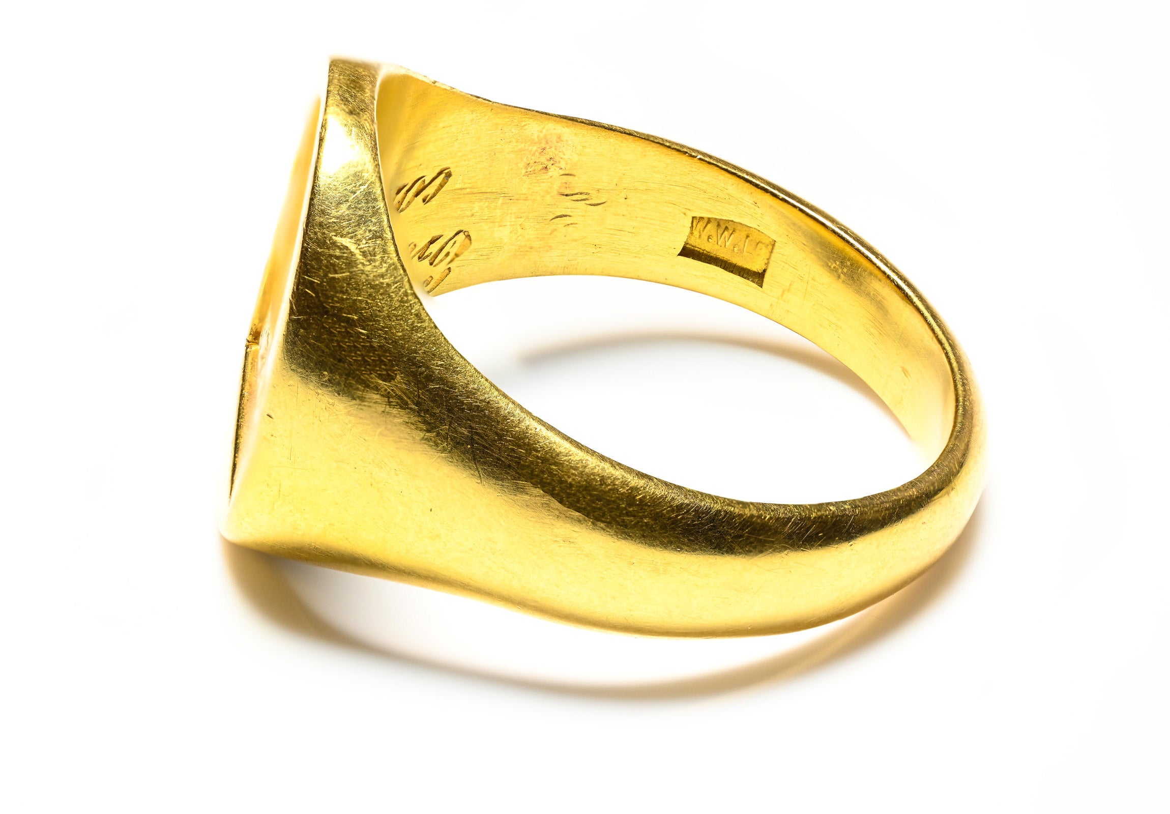 Gold Crest Men's Ring 22k Antique