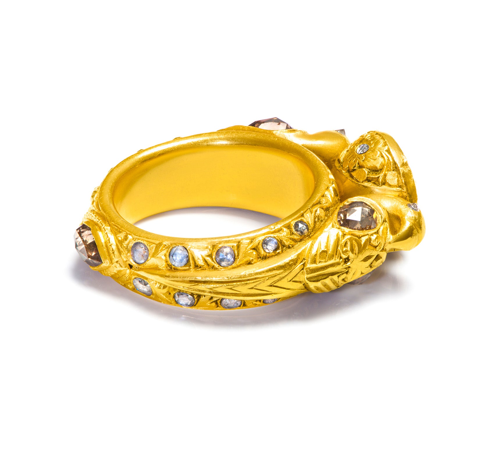 Ring 23K Gold Rose Diamond Ring