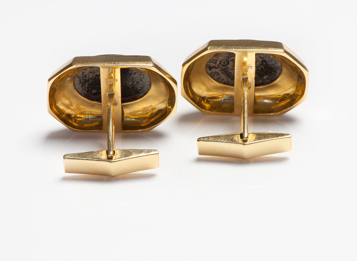 3rd Century AD Roman Bronze Coin 18K Gold Cufflinks