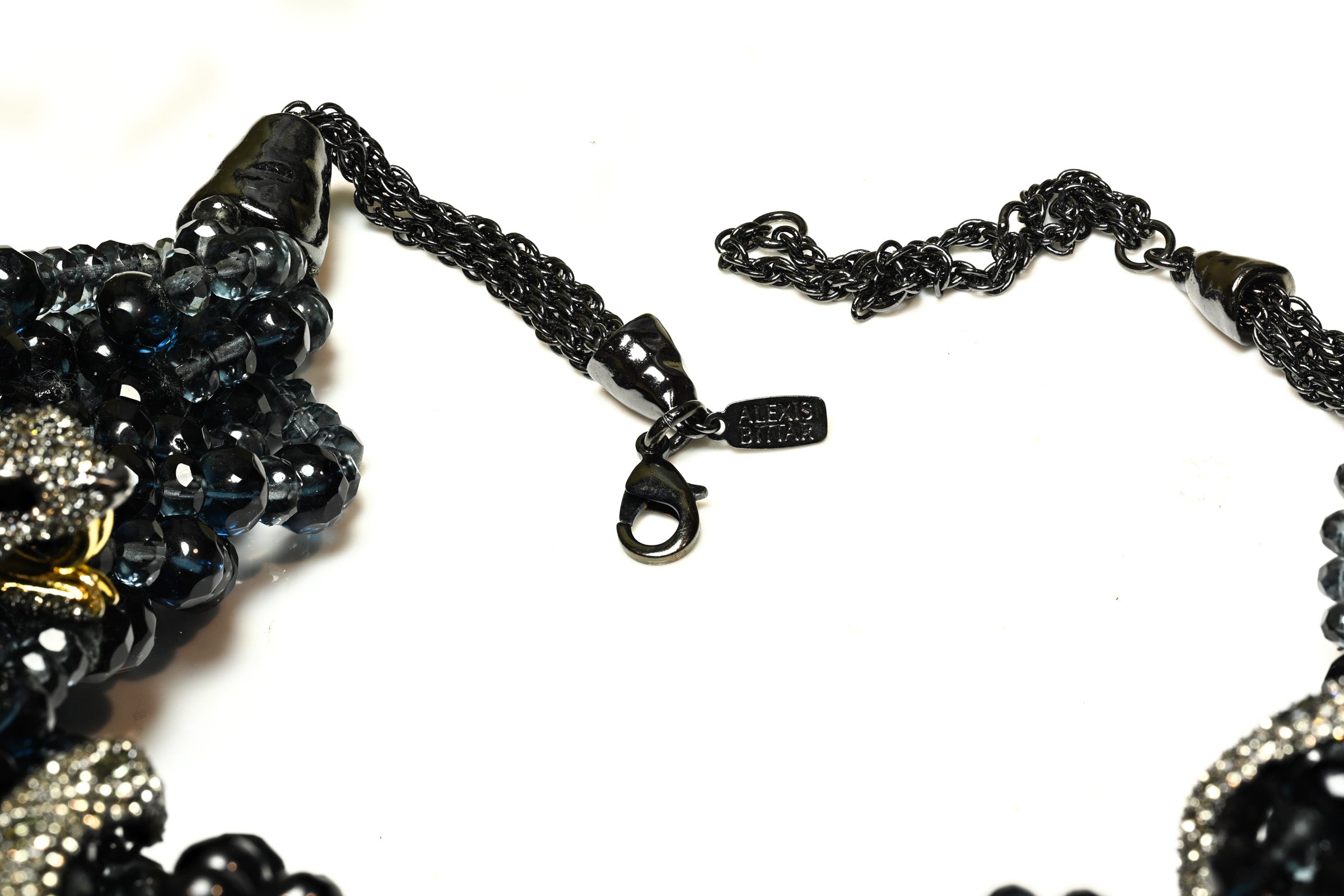 Alexis Bittar Navy Blue Beads Crystal Snake Necklace 3