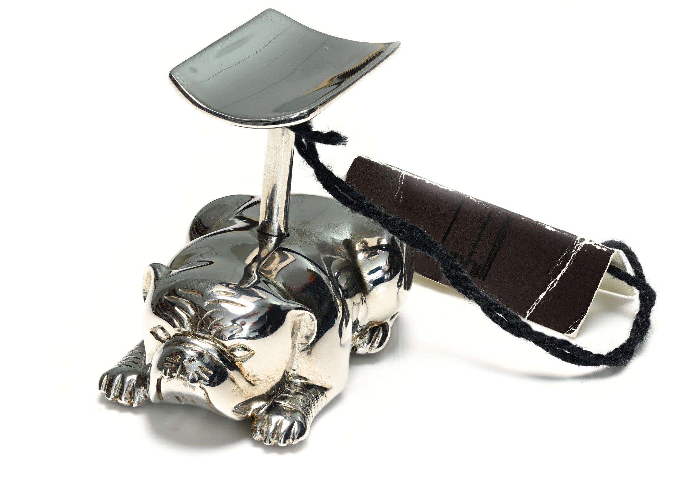 Alfred Dunhill Sterling Silver Bulldog Pen Stand Cigar