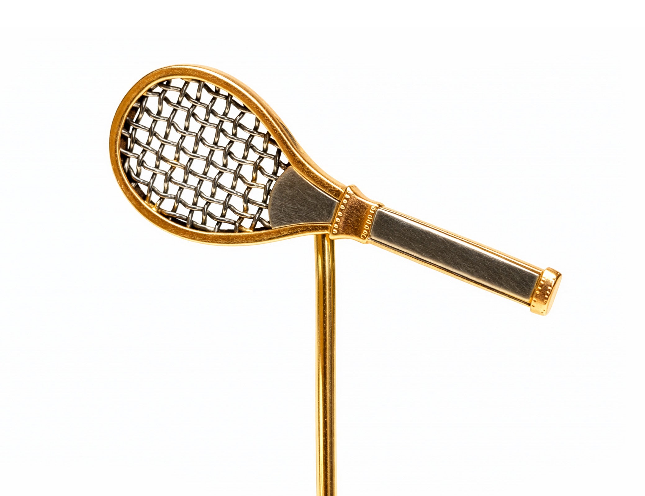 Antique Gold Tennis Racket Stick Pin brooch