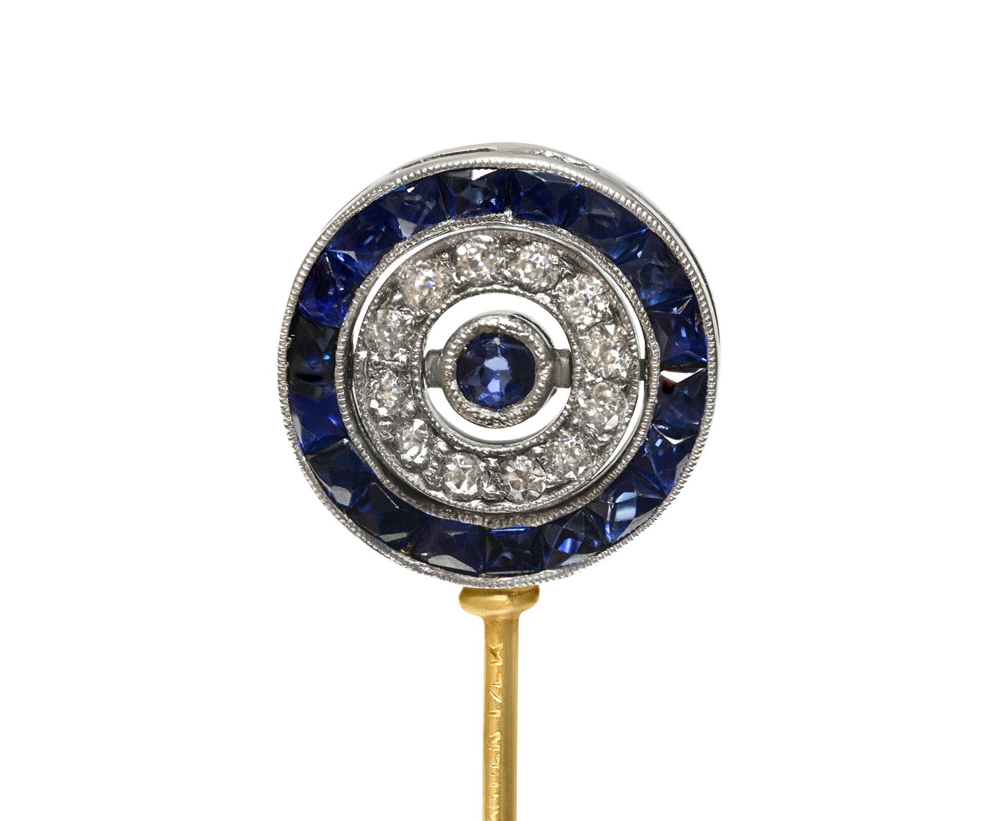 Antique Cartier Sapphire Diamond Swivel Stick Pin