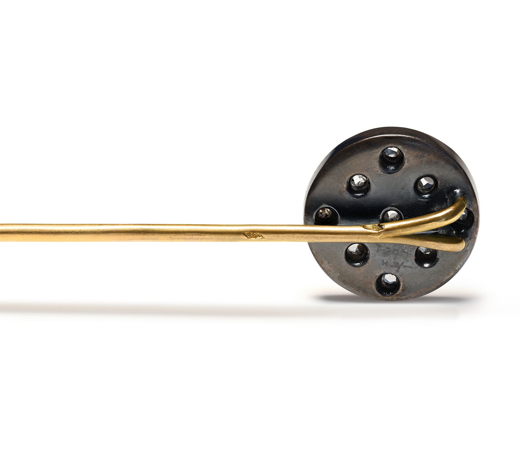Antique French 18K Diamond Stick Pin Hallmark S M
