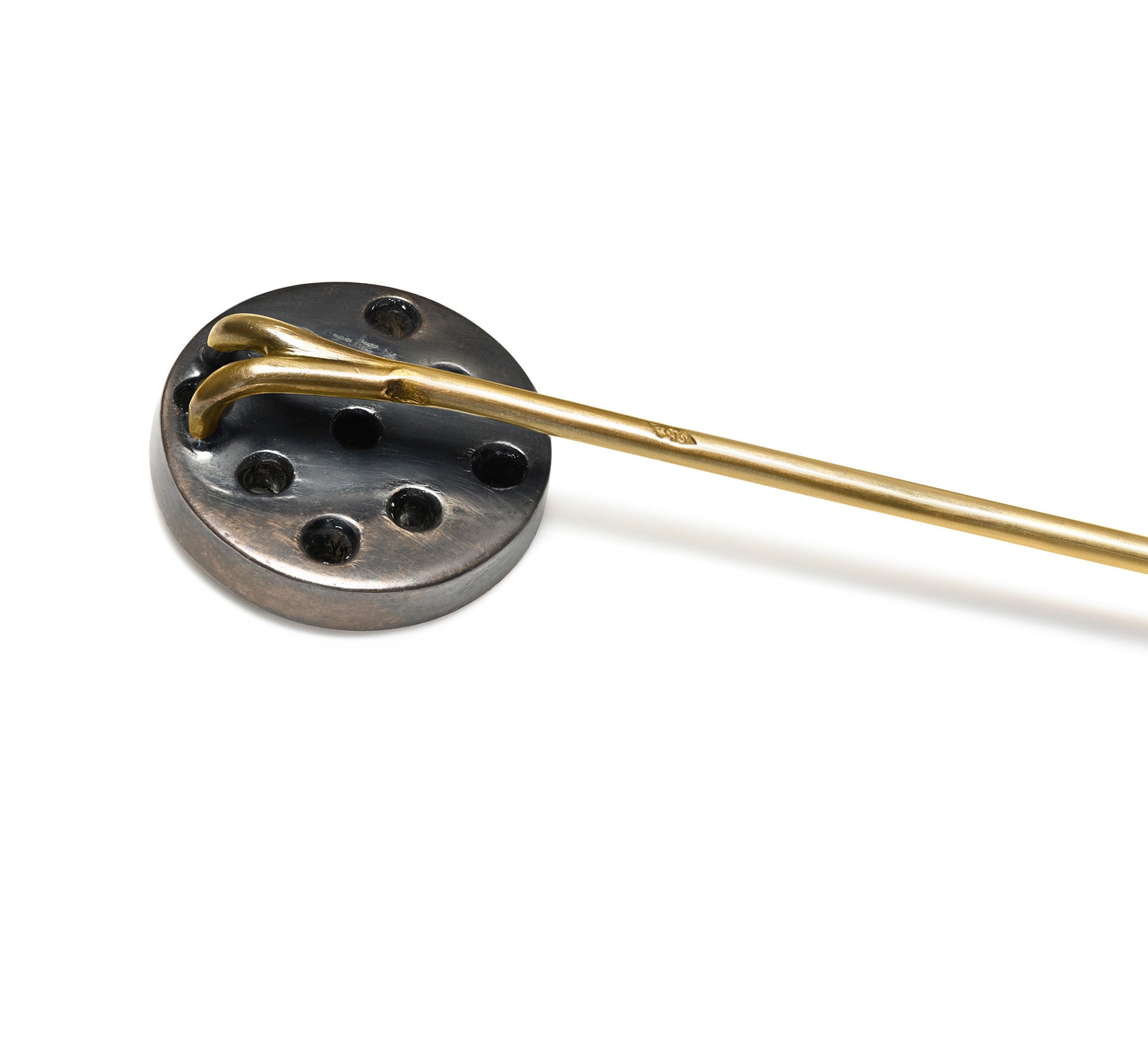 Antique French Hallmark 18K Gold Onyx Rose Cut Diamond Stick Pin