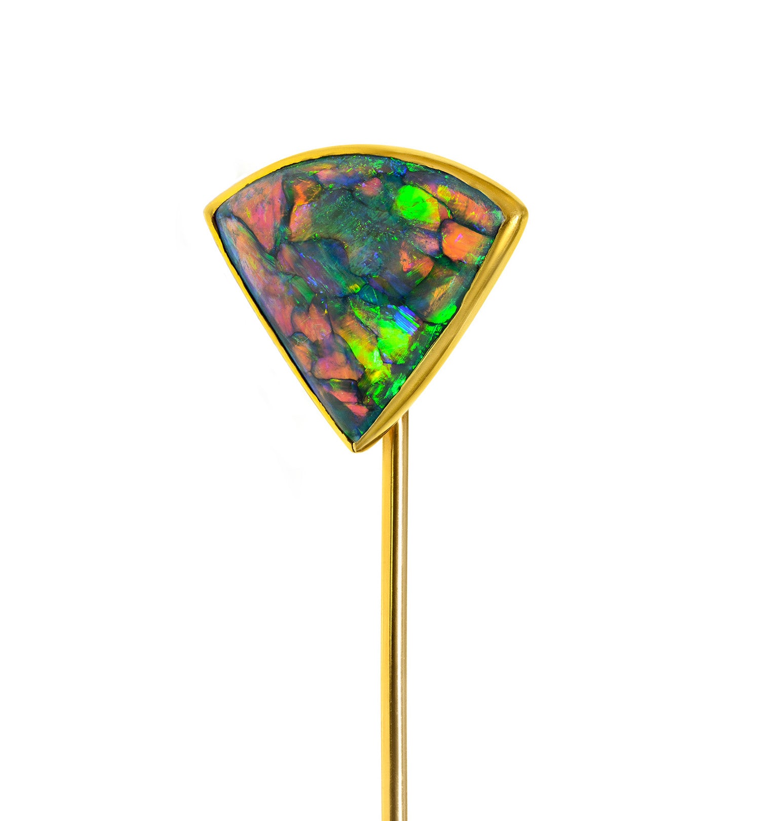 Gattle Co. Black Opal 18K Gold Stick Pin