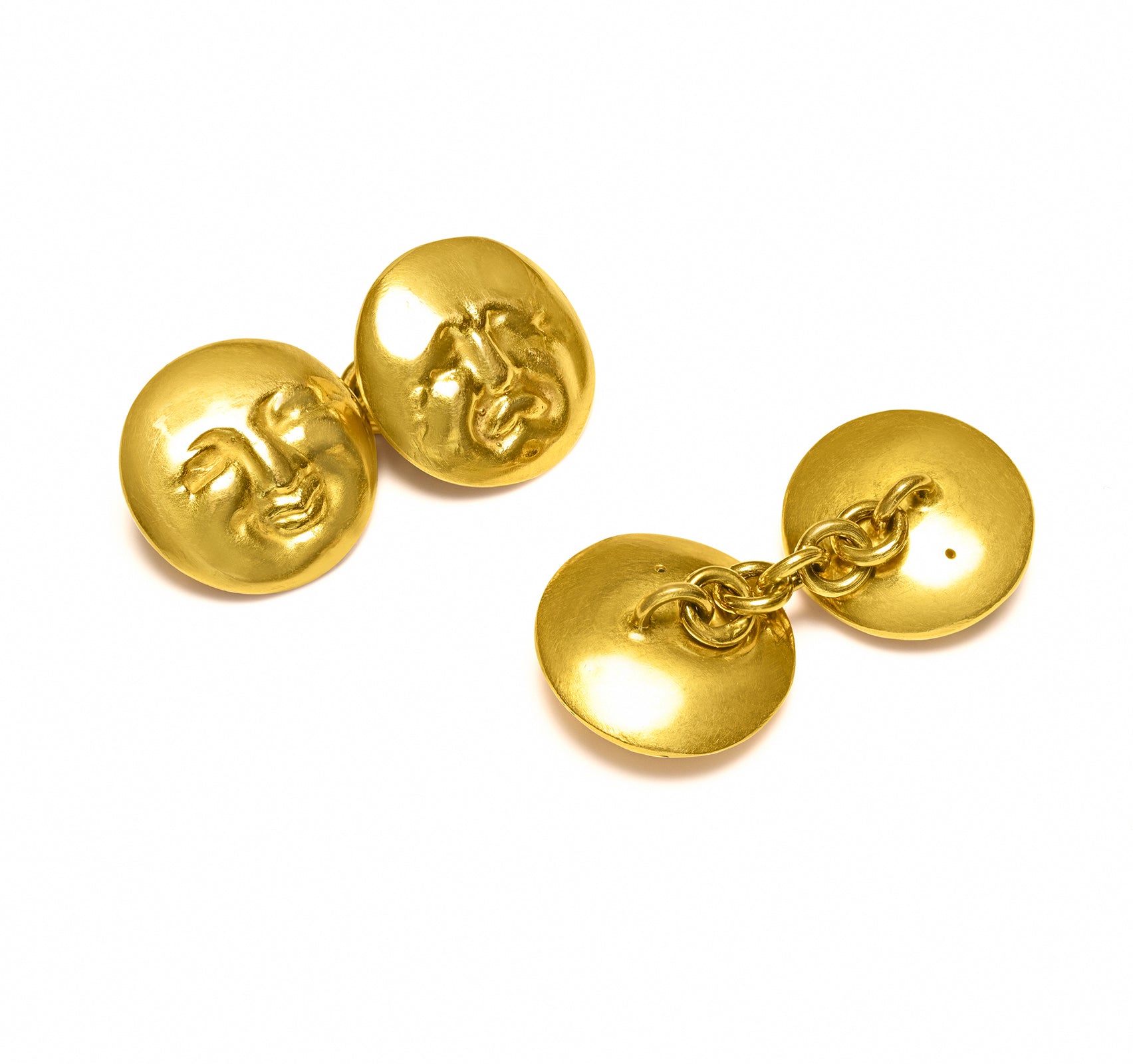 Antique Man-in-the-Moon 18K Gold Cufflinks