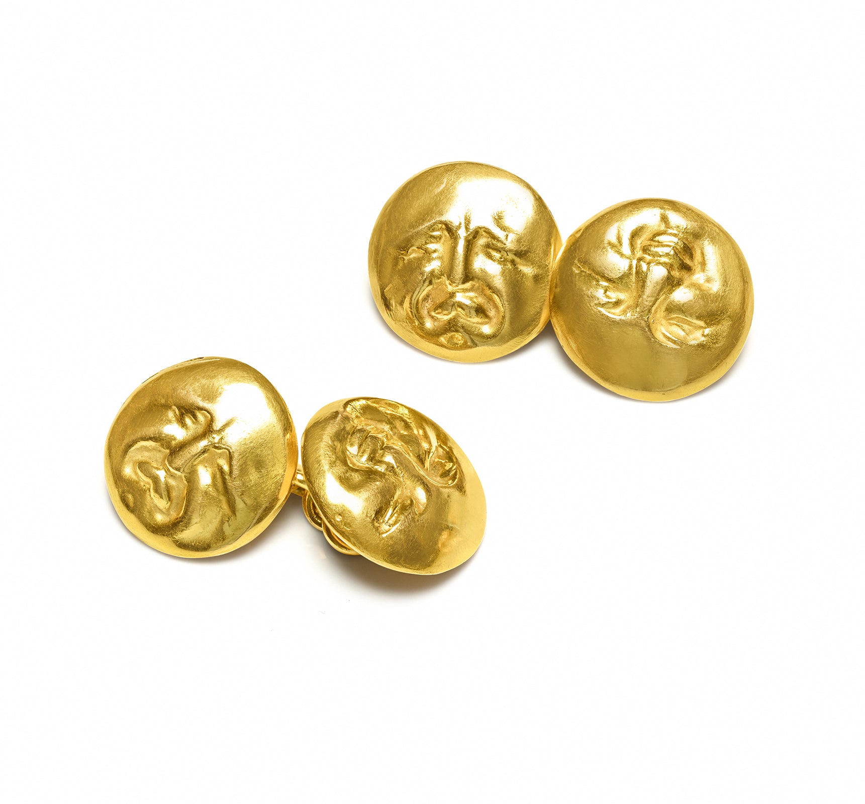Antique Man-in-the-Moon 18K Gold Cufflinks