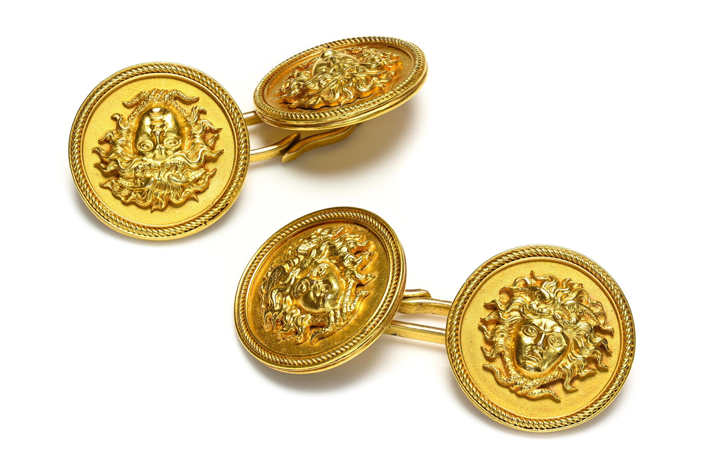 Medusa 18K Yellow Gold Cufflinks Victorian