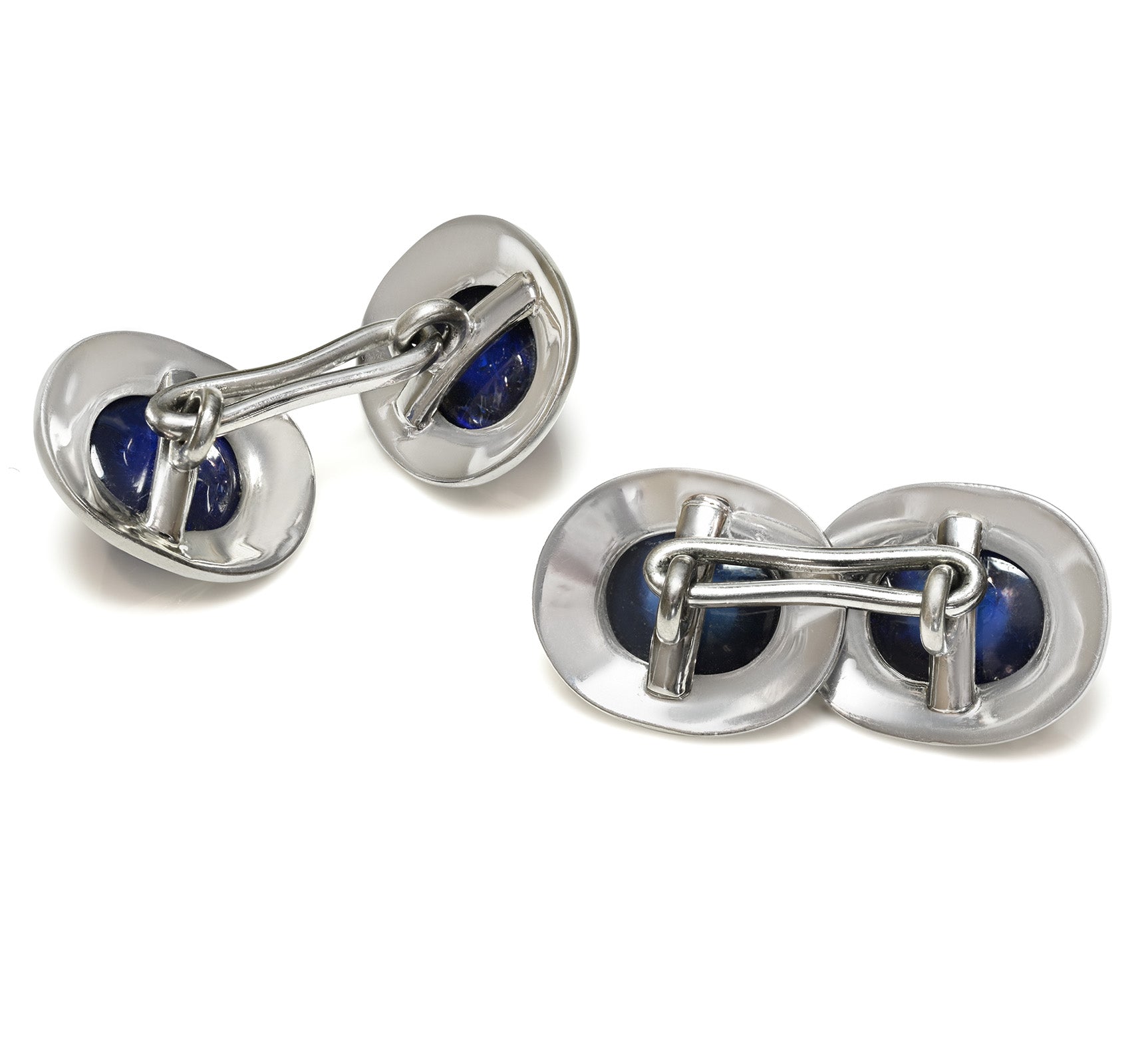 Antique Platinum Cabochon Sapphire Cufflinks