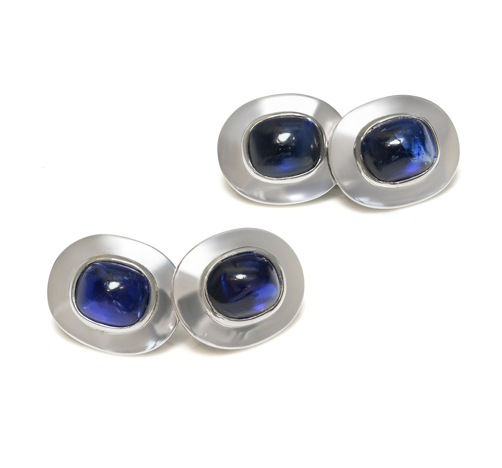 Antique Platinum Blue Sapphire Cufflinks