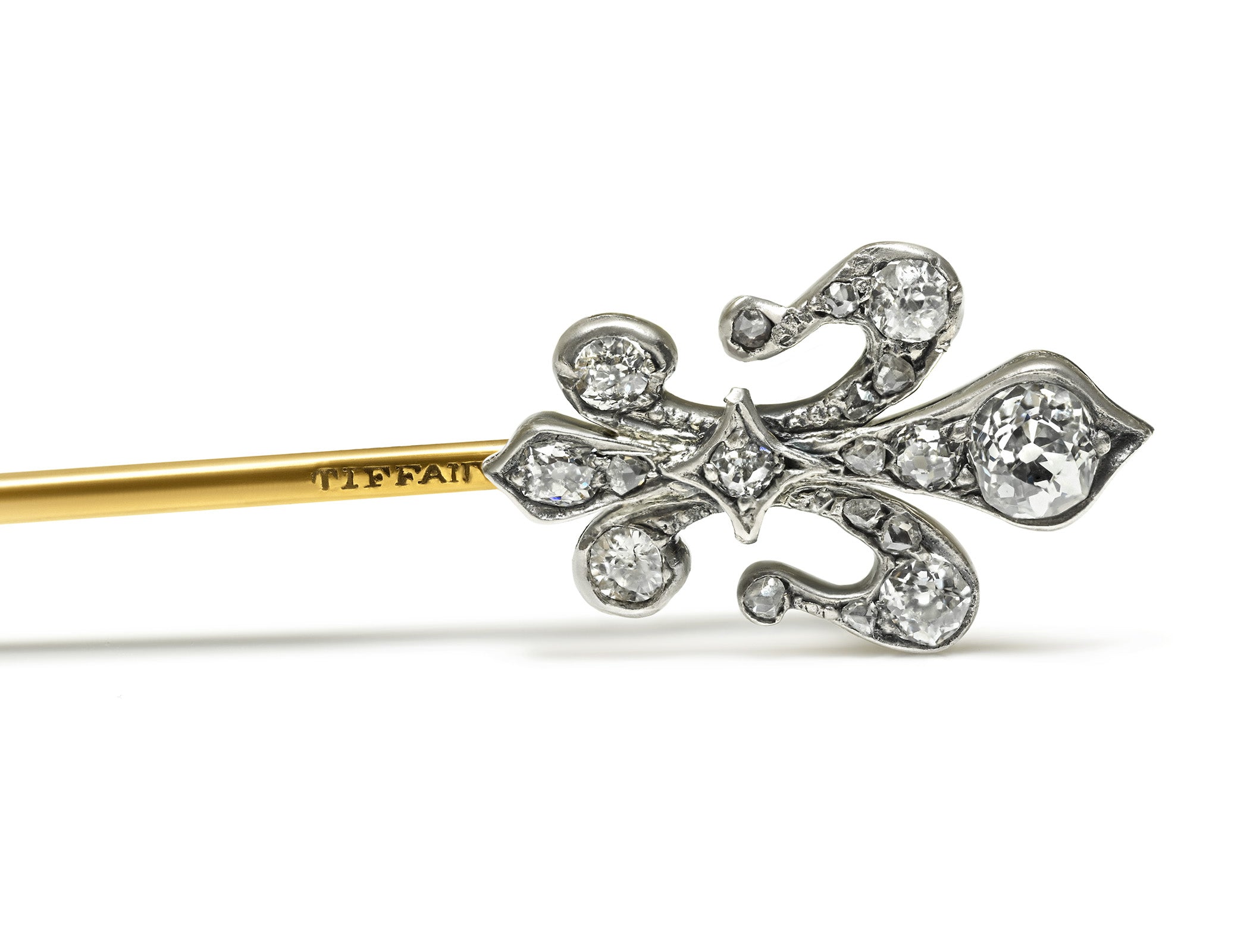 Antique Tiffany & Co. Fleur-de-Lis Diamond Lapel Pin