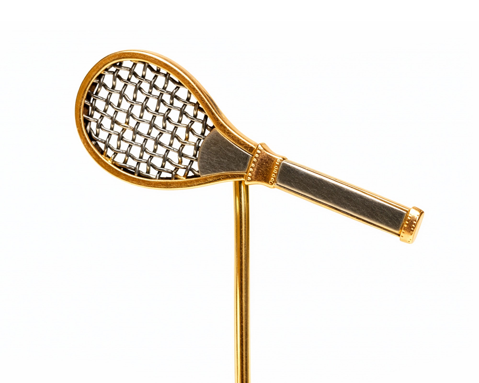 Antique Gold Tennis Racket Stick Pin Brooch