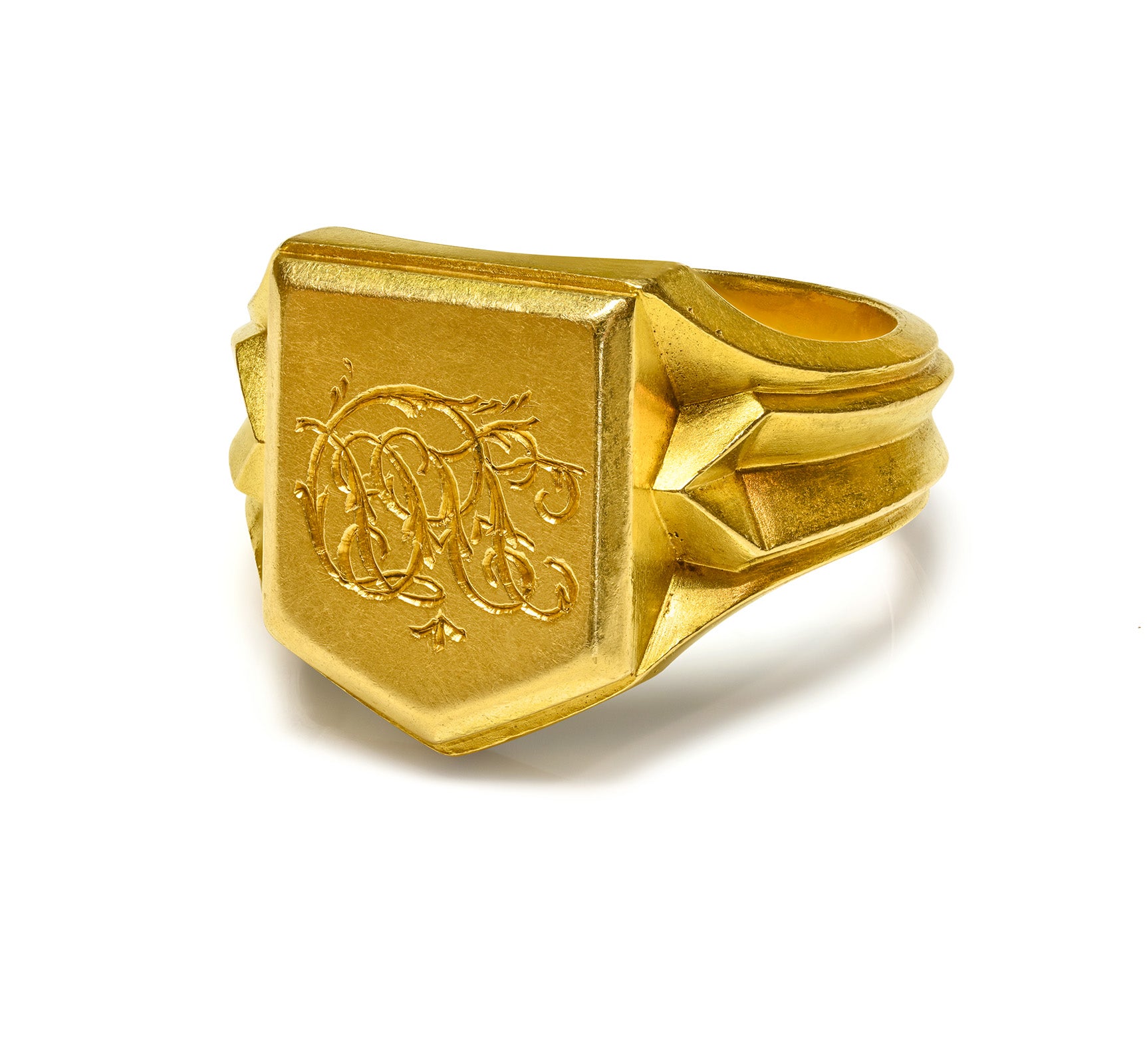Antique mens 18K Gold Signet Ring
