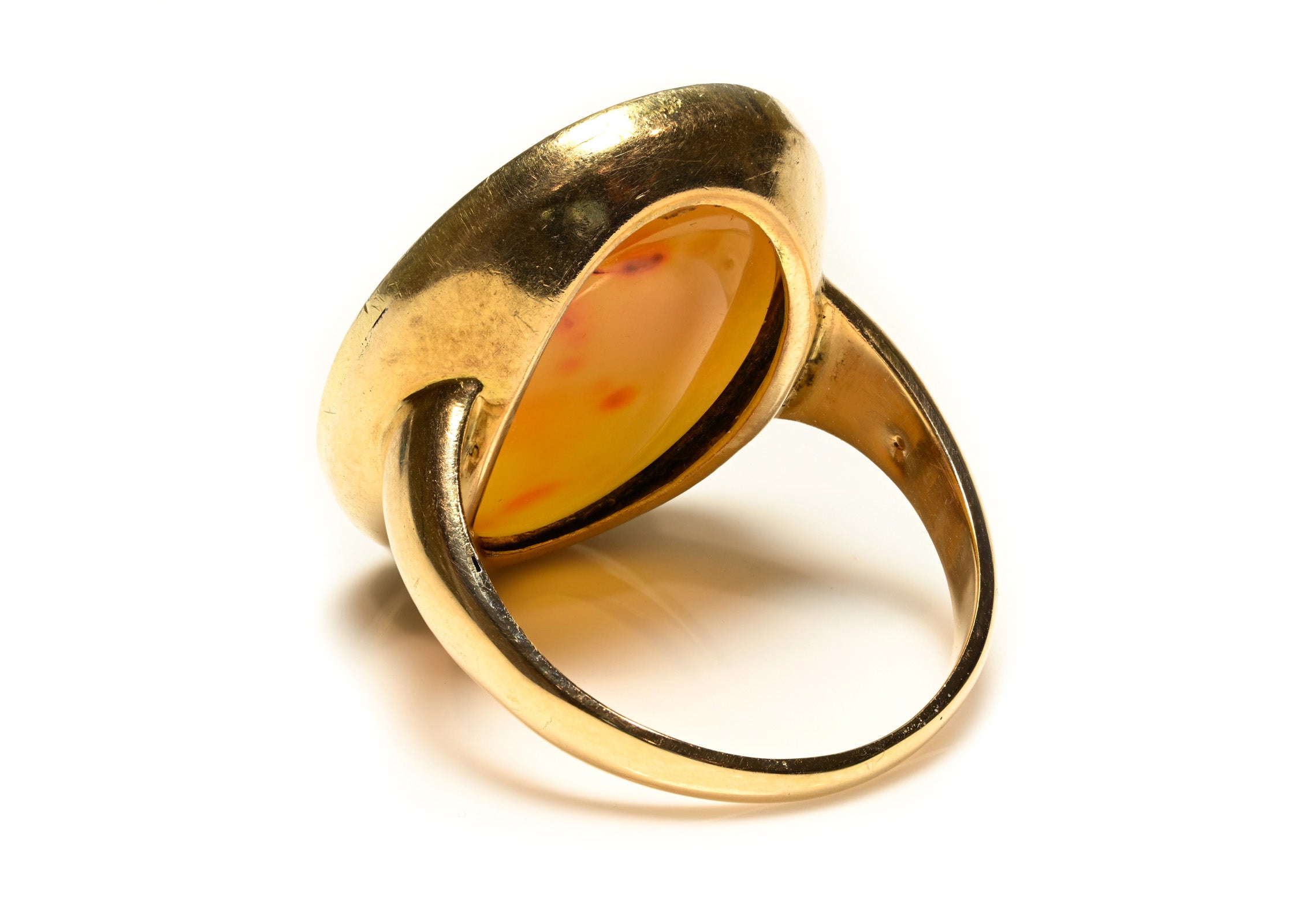 Mens Antique Victorian Carnelian Portrait Intaglio Gold Ring