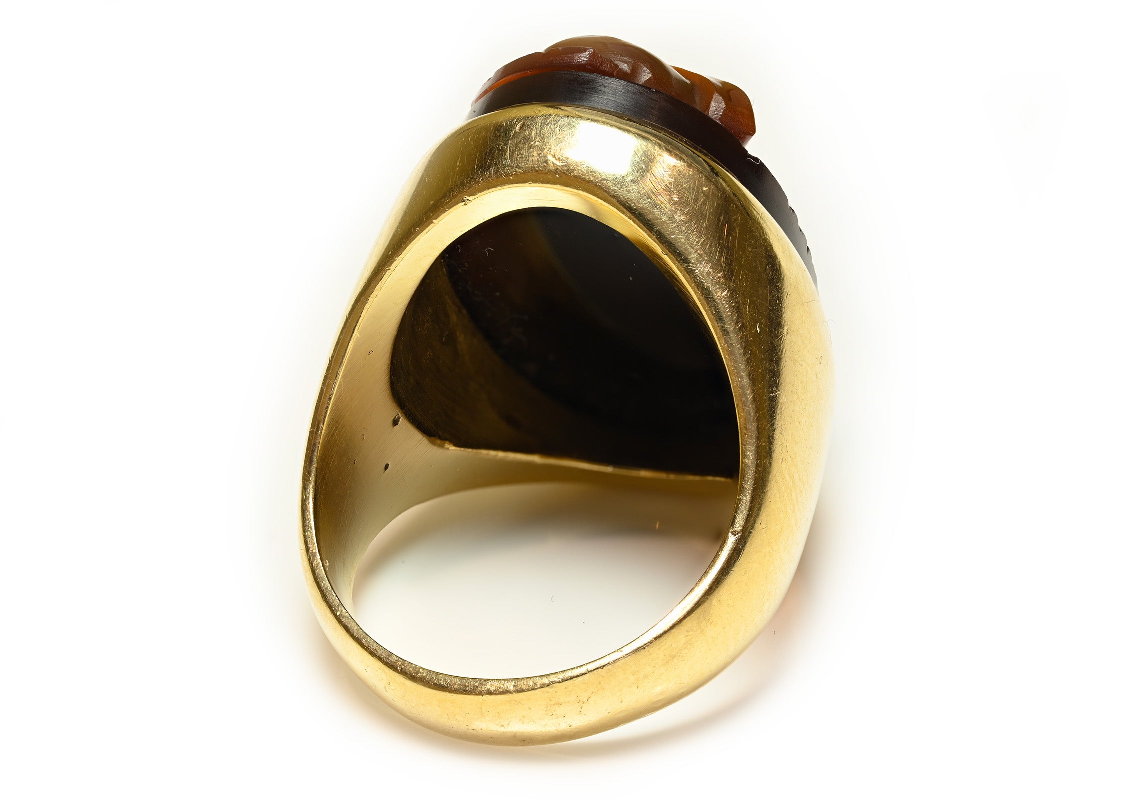 Antique Yellow Gold Ring with Roman Soldier Cameo – Men’s Ring