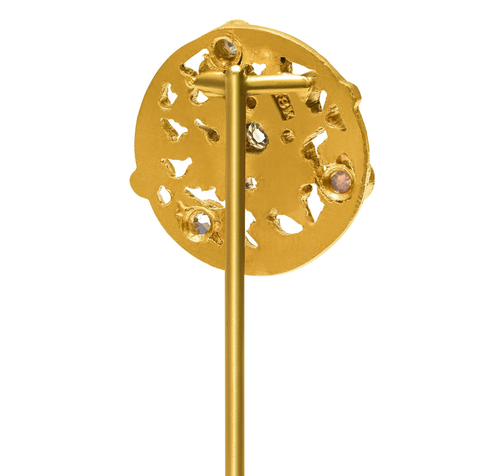 Antique 18K Gold Rose-Cut Diamond Stick Pin