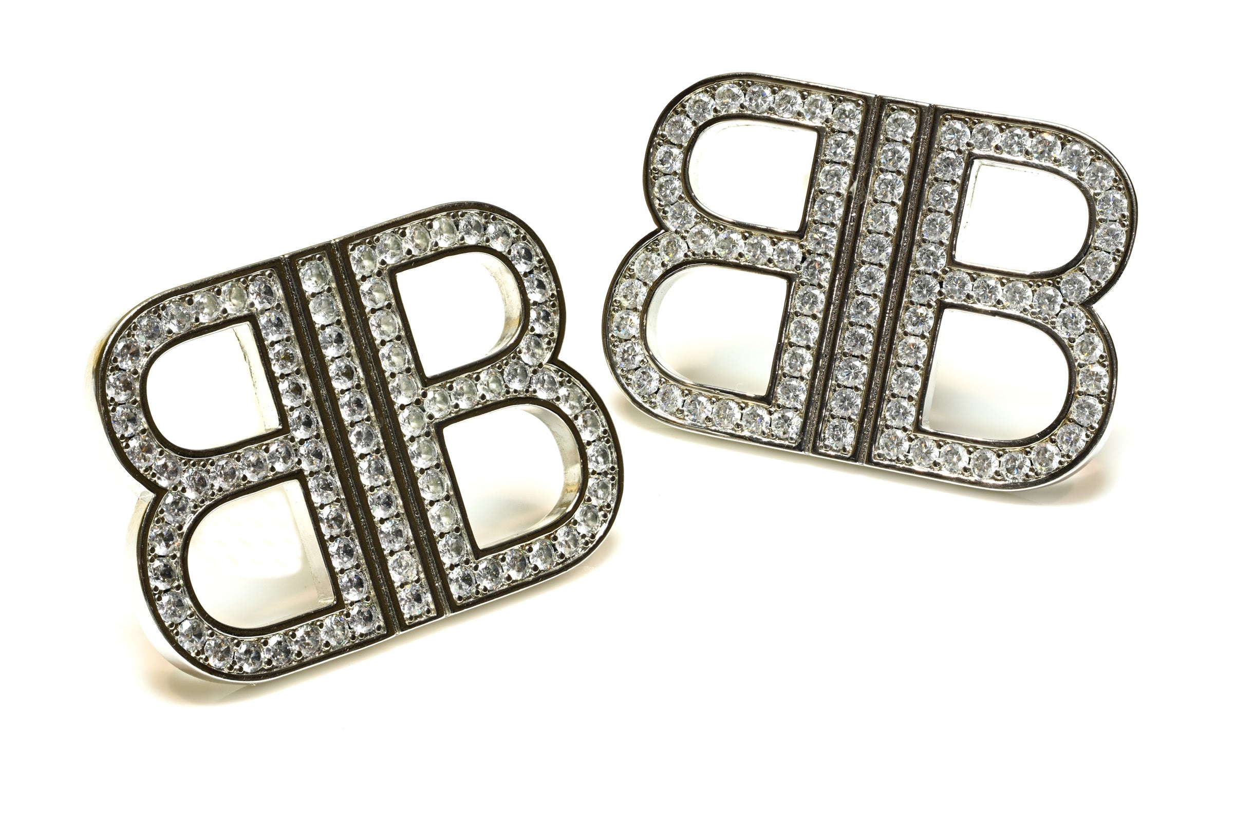 Balenciaga Paris BB 2.0 Crystal Logo Earrings 2