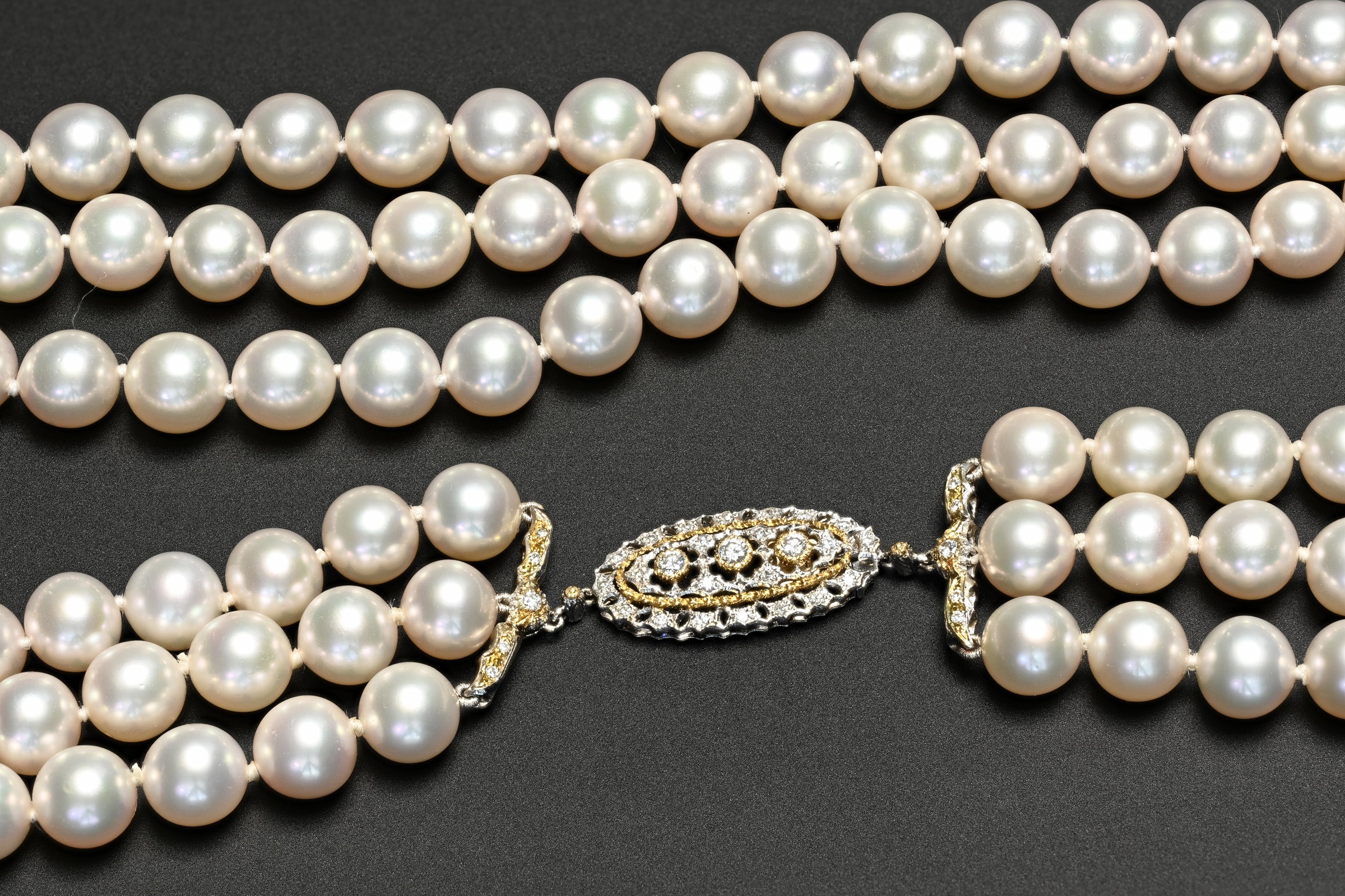 Buccellati Pearl Diamond Gold Necklace