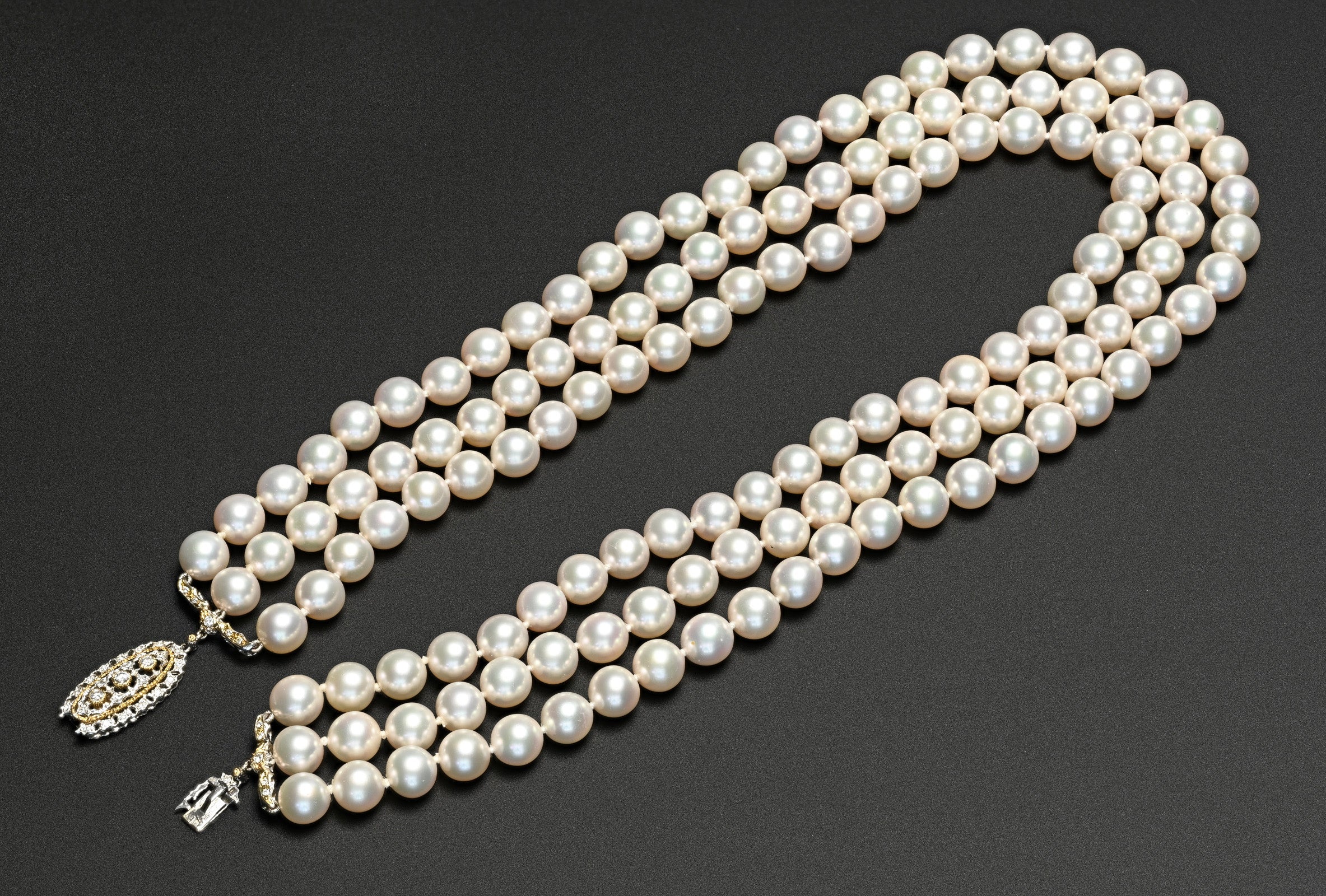 Buccellati Pearl Diamond Gold Necklace