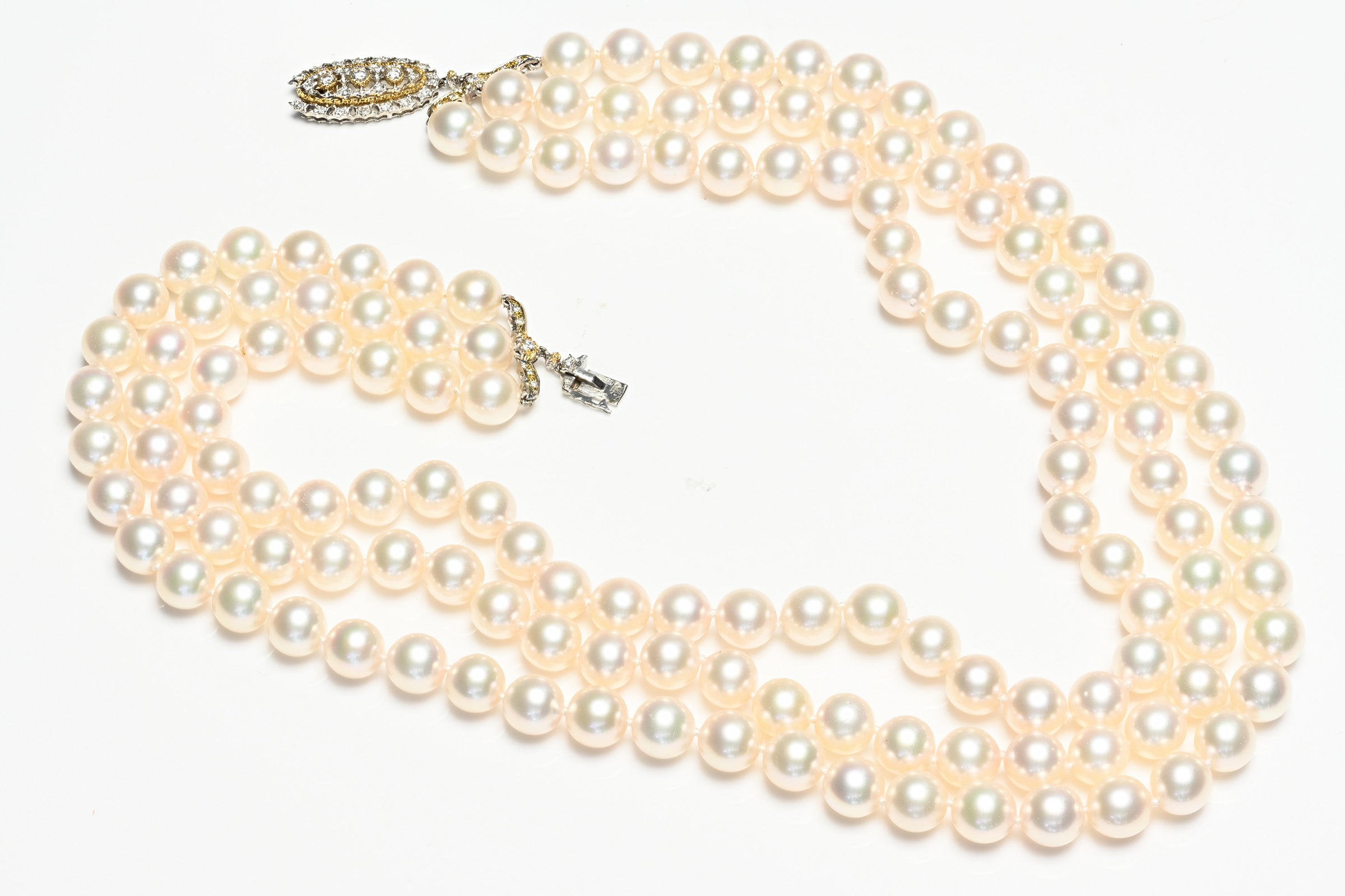Buccellati Pearl Diamond Gold Necklace