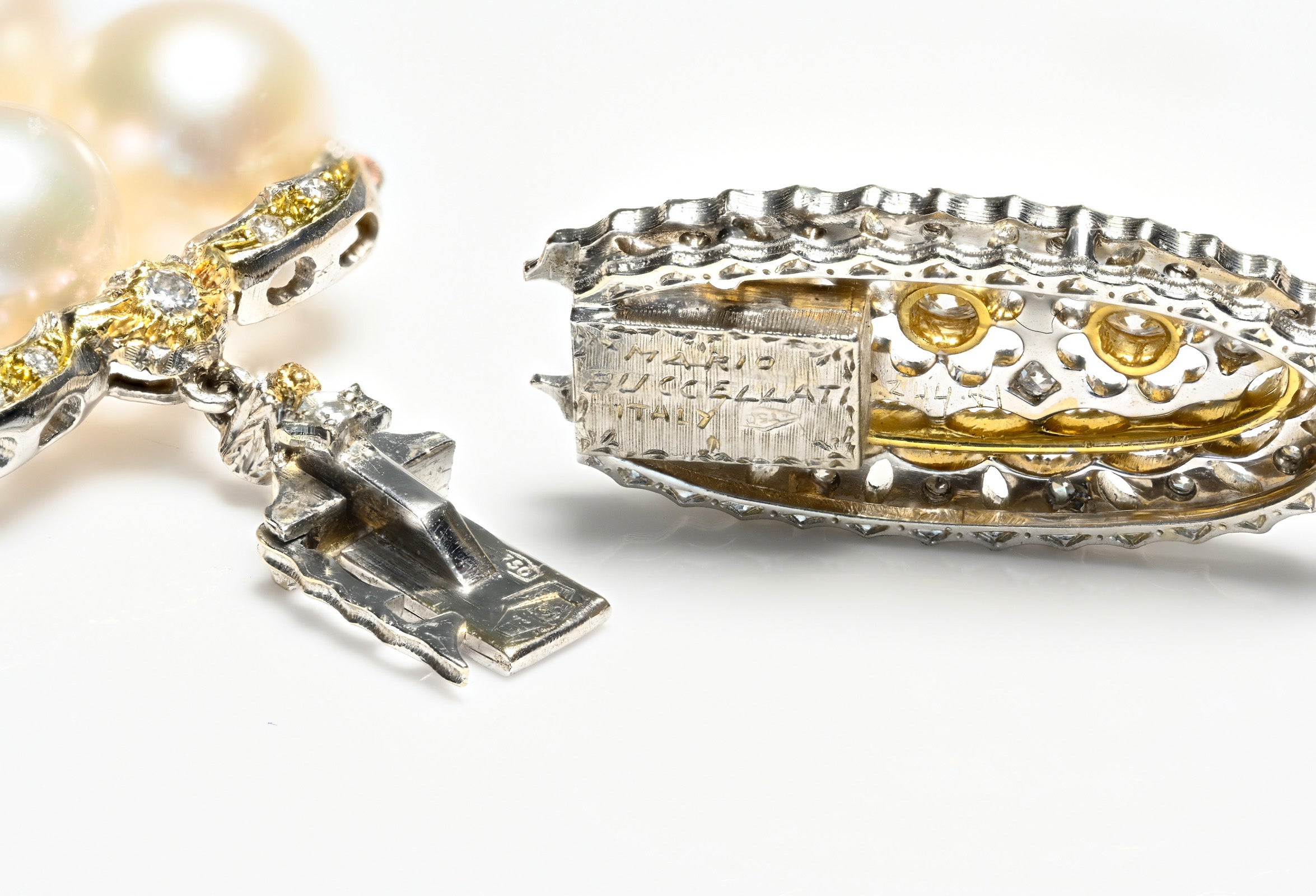 Buccellati Pearl Diamond Gold Necklace mario