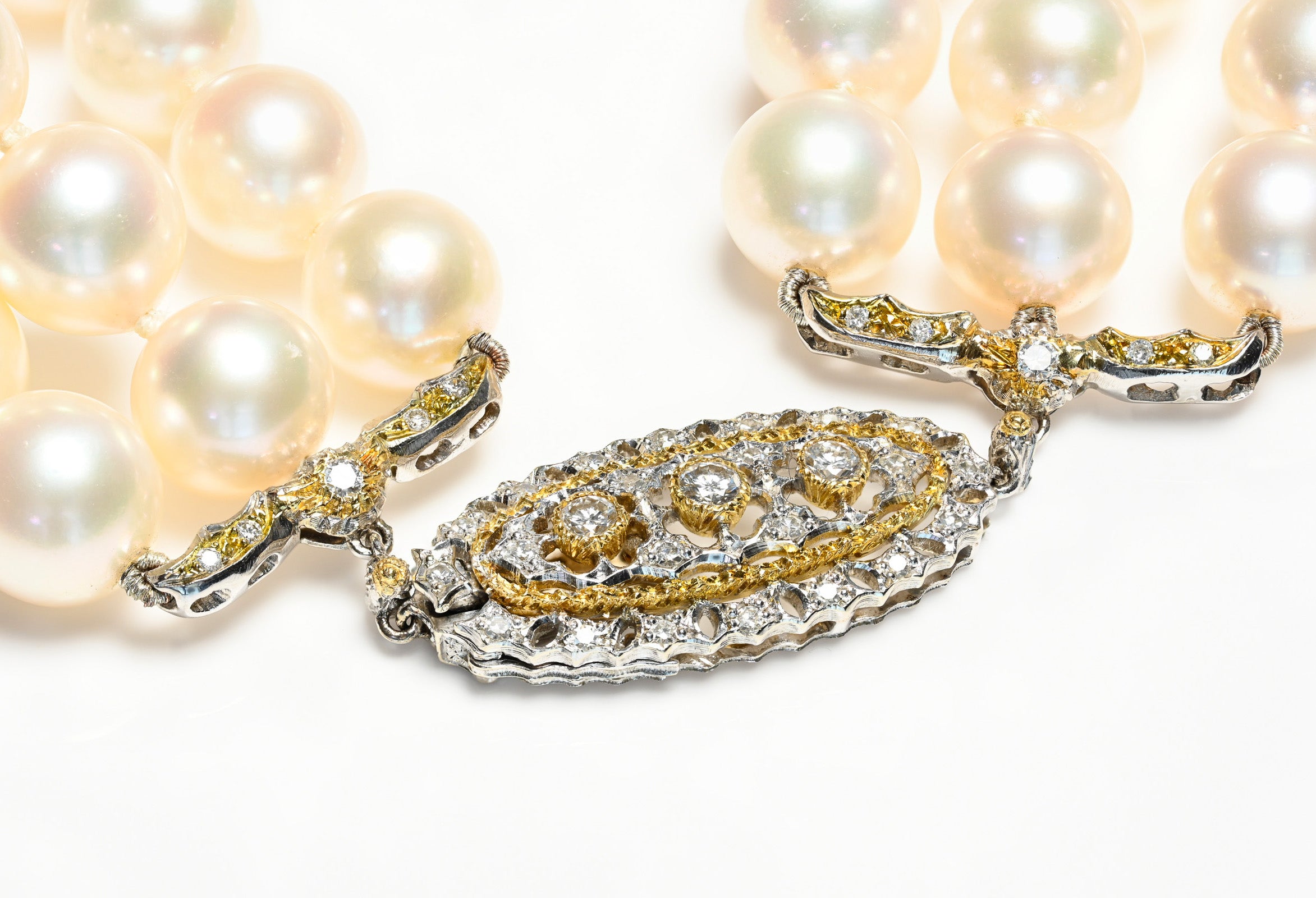 Mario Buccellati Pearl Diamond Gold Necklace
