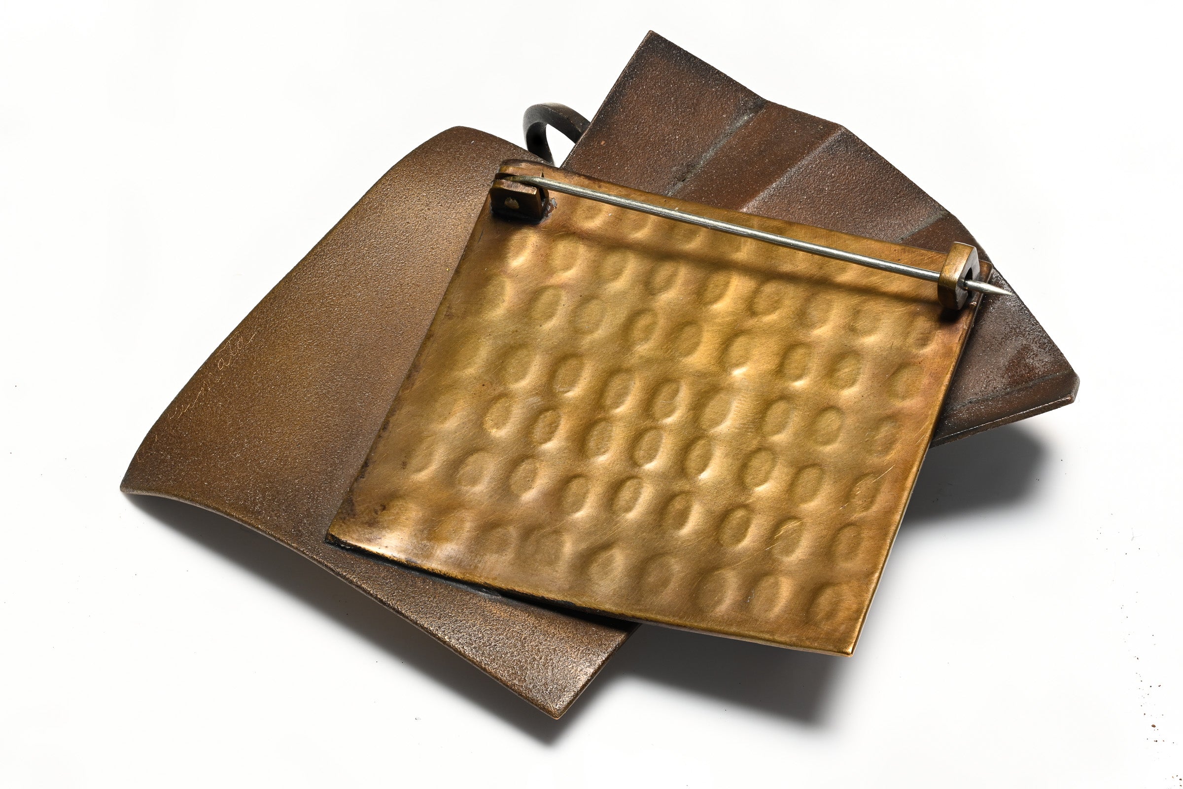 Carol Kumata Mixed Metal Copper Bronze silver Brooch