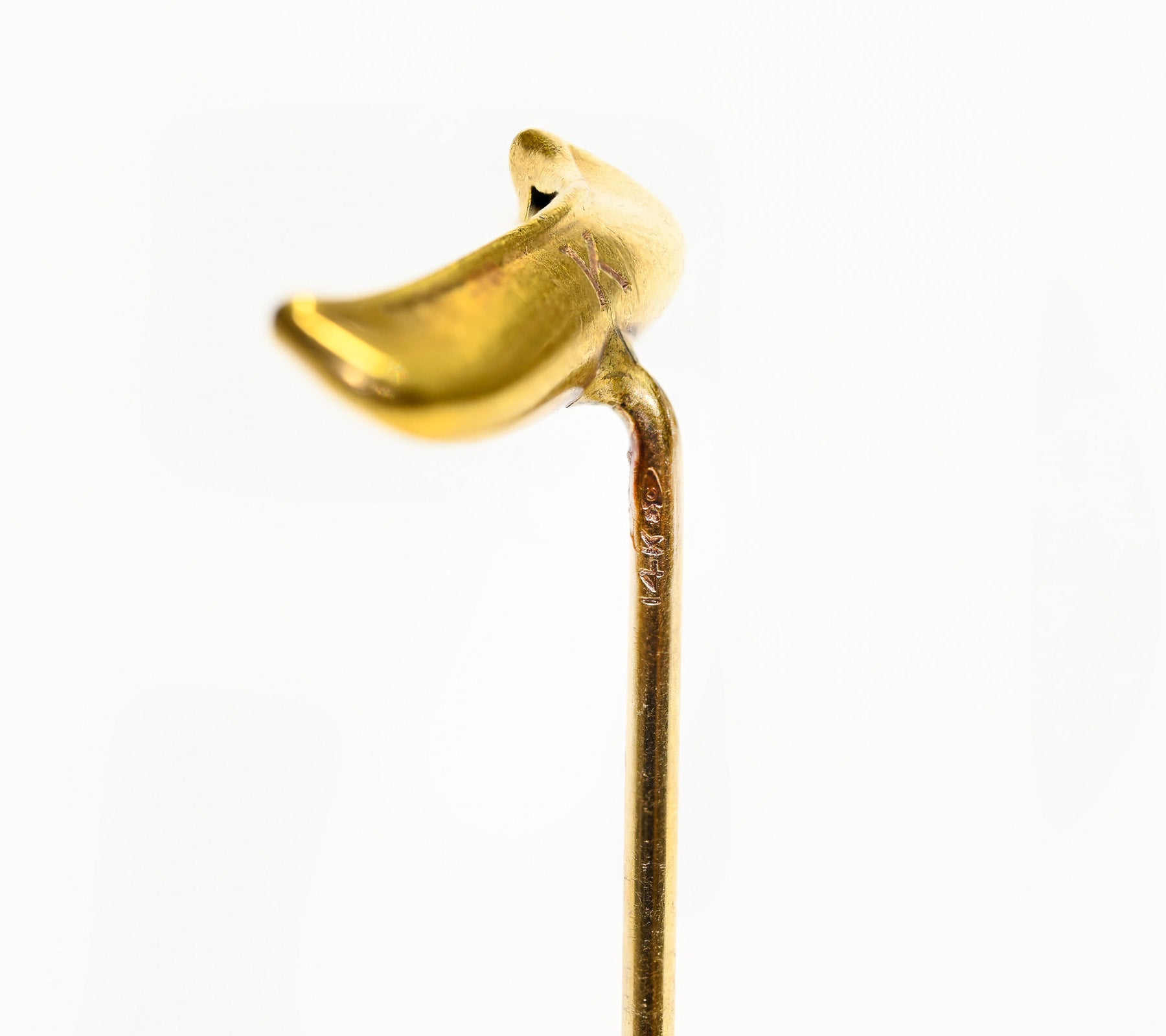 Carter Gough & Co. Gold Canoe Stick Pin antique 14k