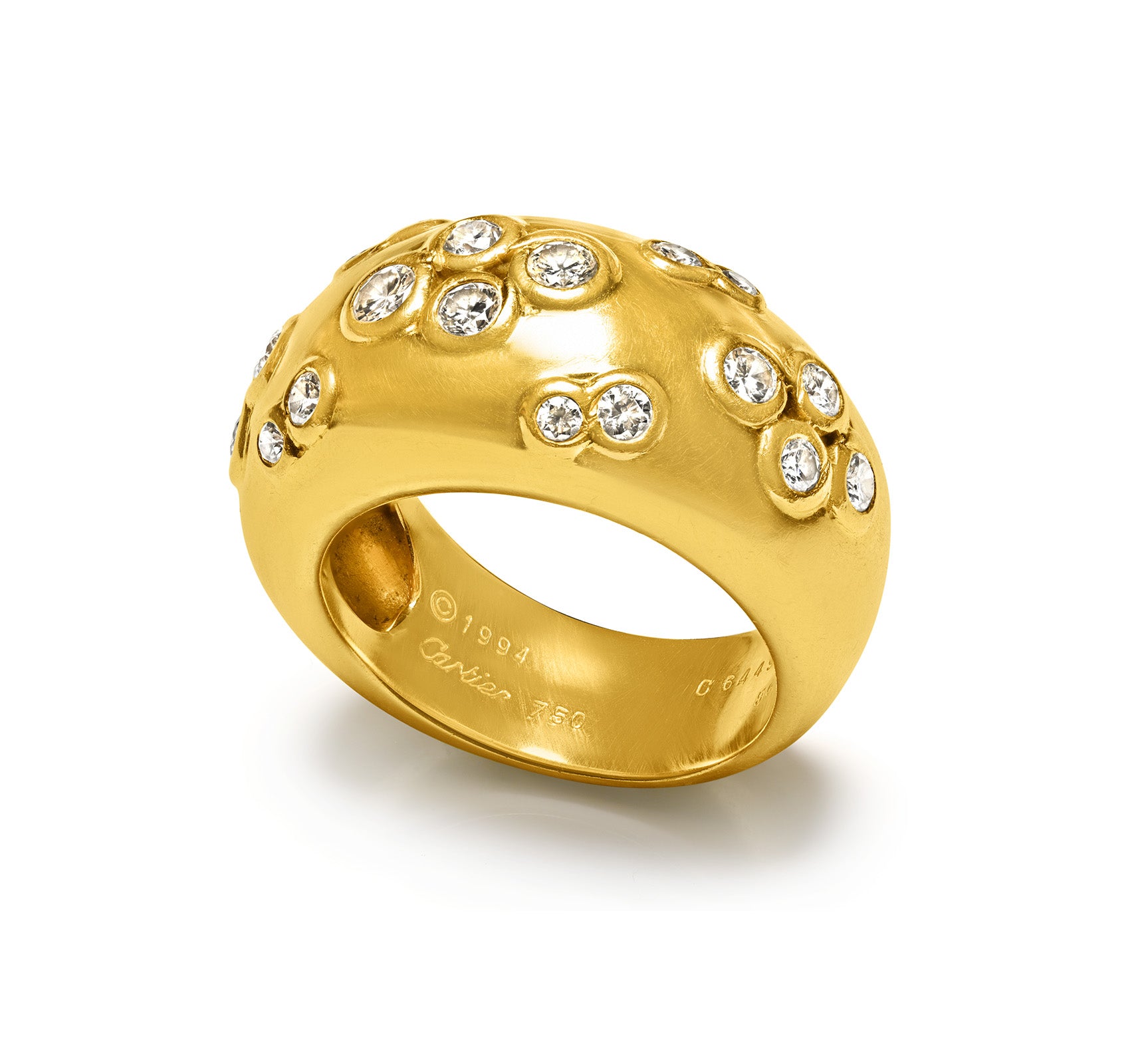 Cartier Diamond 18K Gold Dome Ring