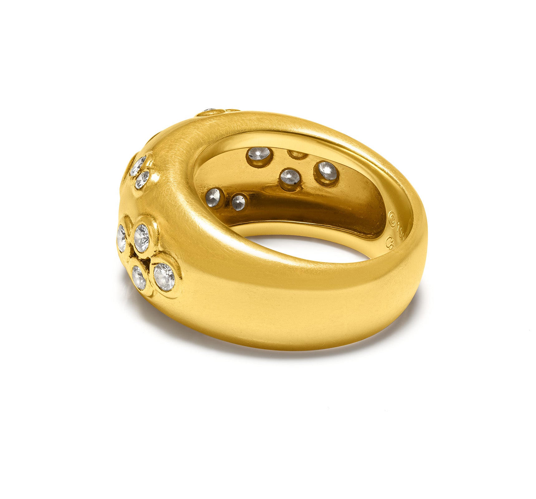 1994 Cartier Diamond 18K Yellow Gold Dome Ring