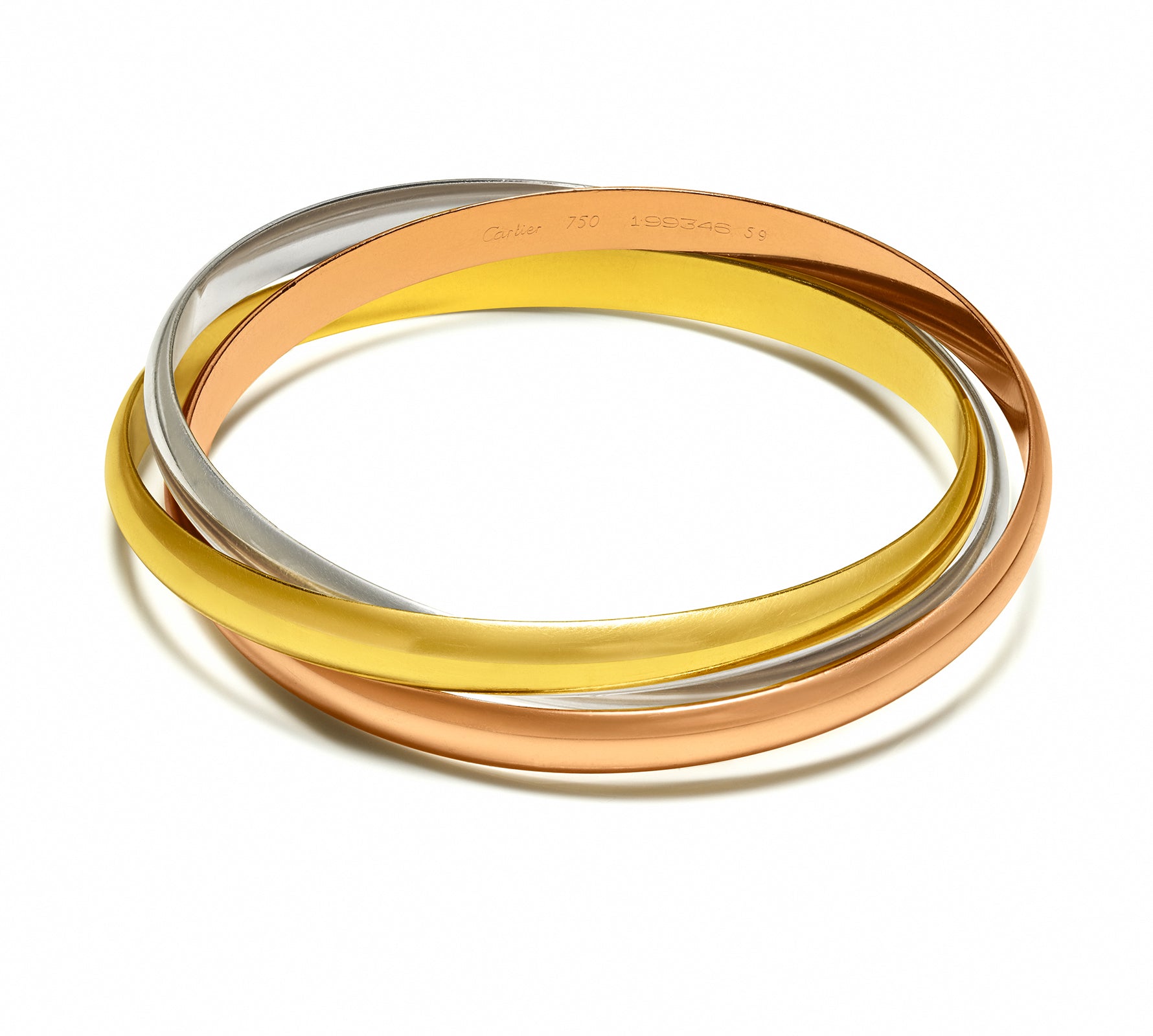 Cartier 18k Tri-Color Gold Bangle Bracelet