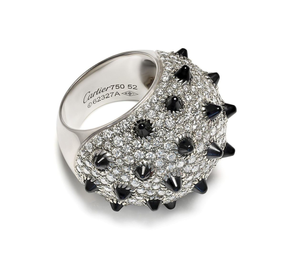 Cartier Clash Diamond Black Onyx Spiked Dome Ring Gold Hallmark
