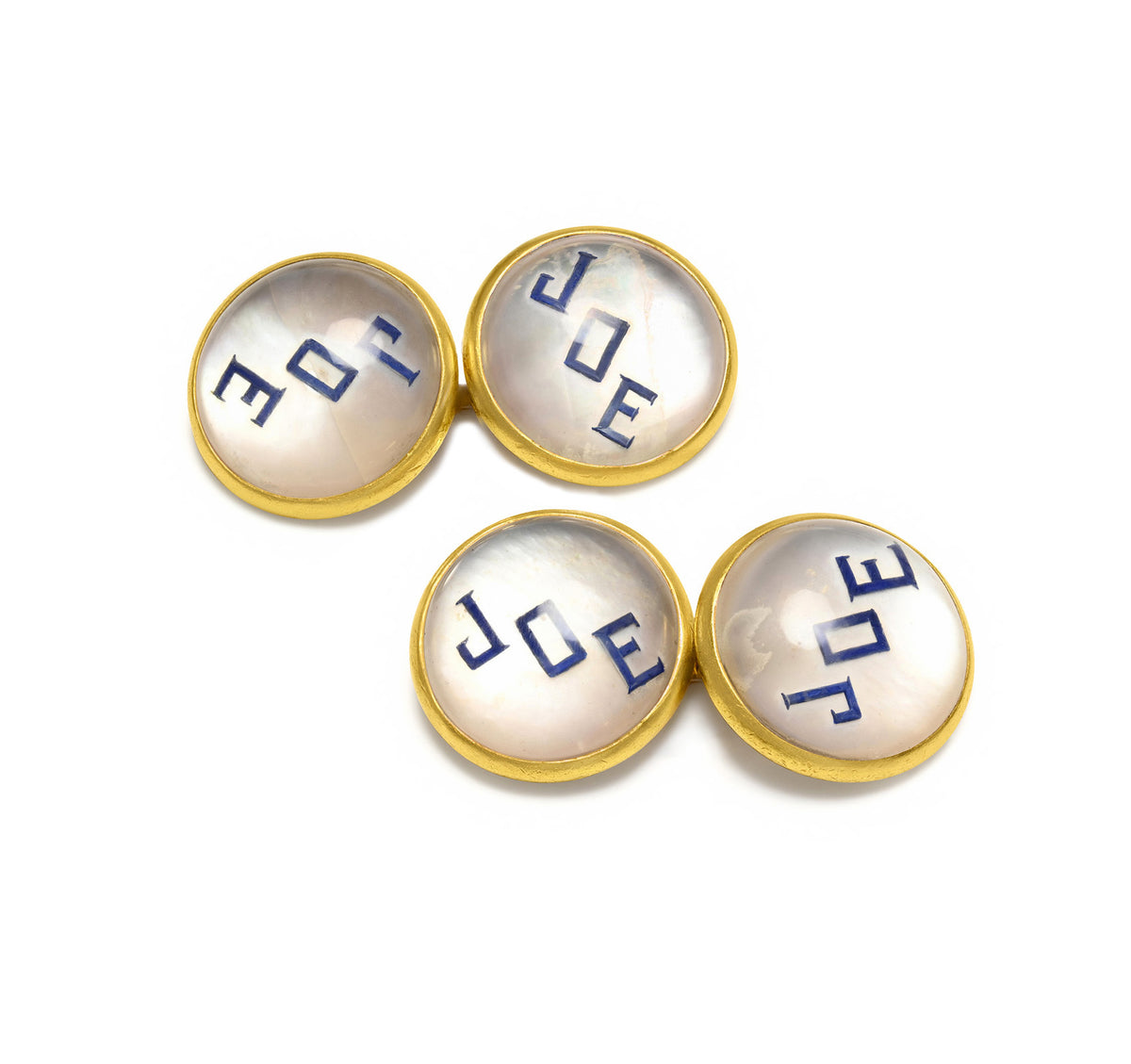 Cartier JOE Mother-of-Pearl 14K Gold Double-Sided Cufflinks