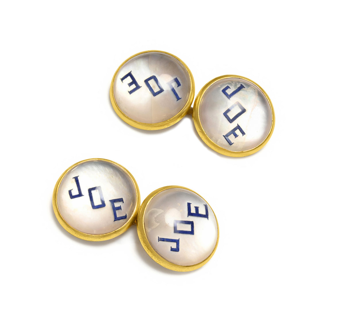 Cartier JOE Mother-of-Pearl 14K Gold Double-Sided Cufflinks
