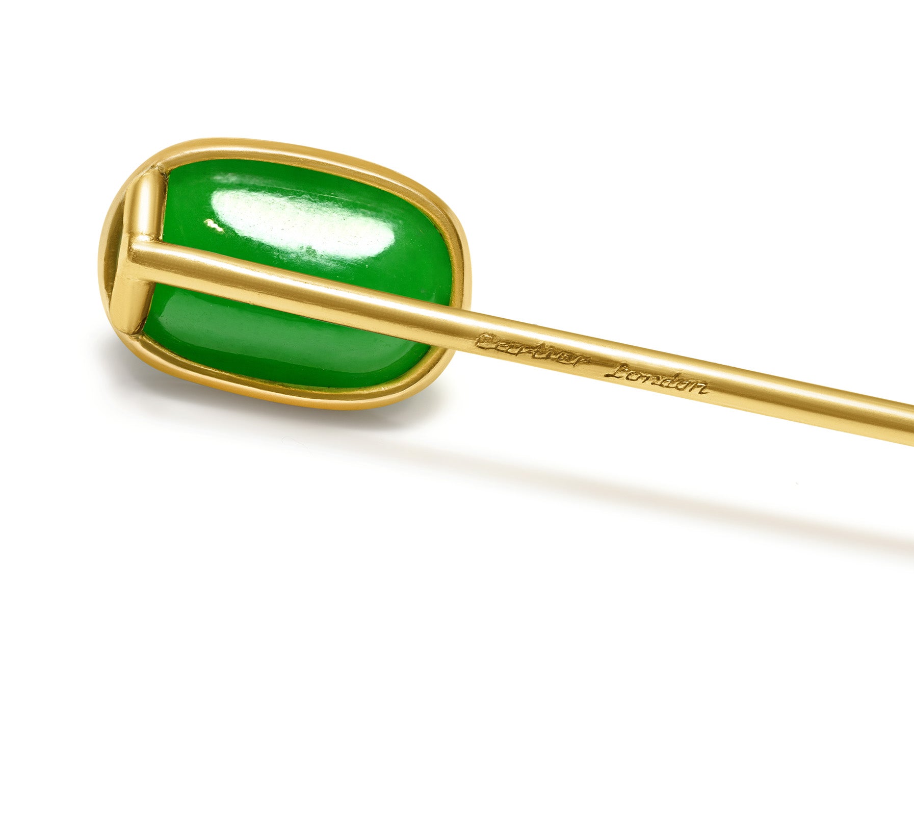 Cartier Jade 18K Y Gold Stick Pin