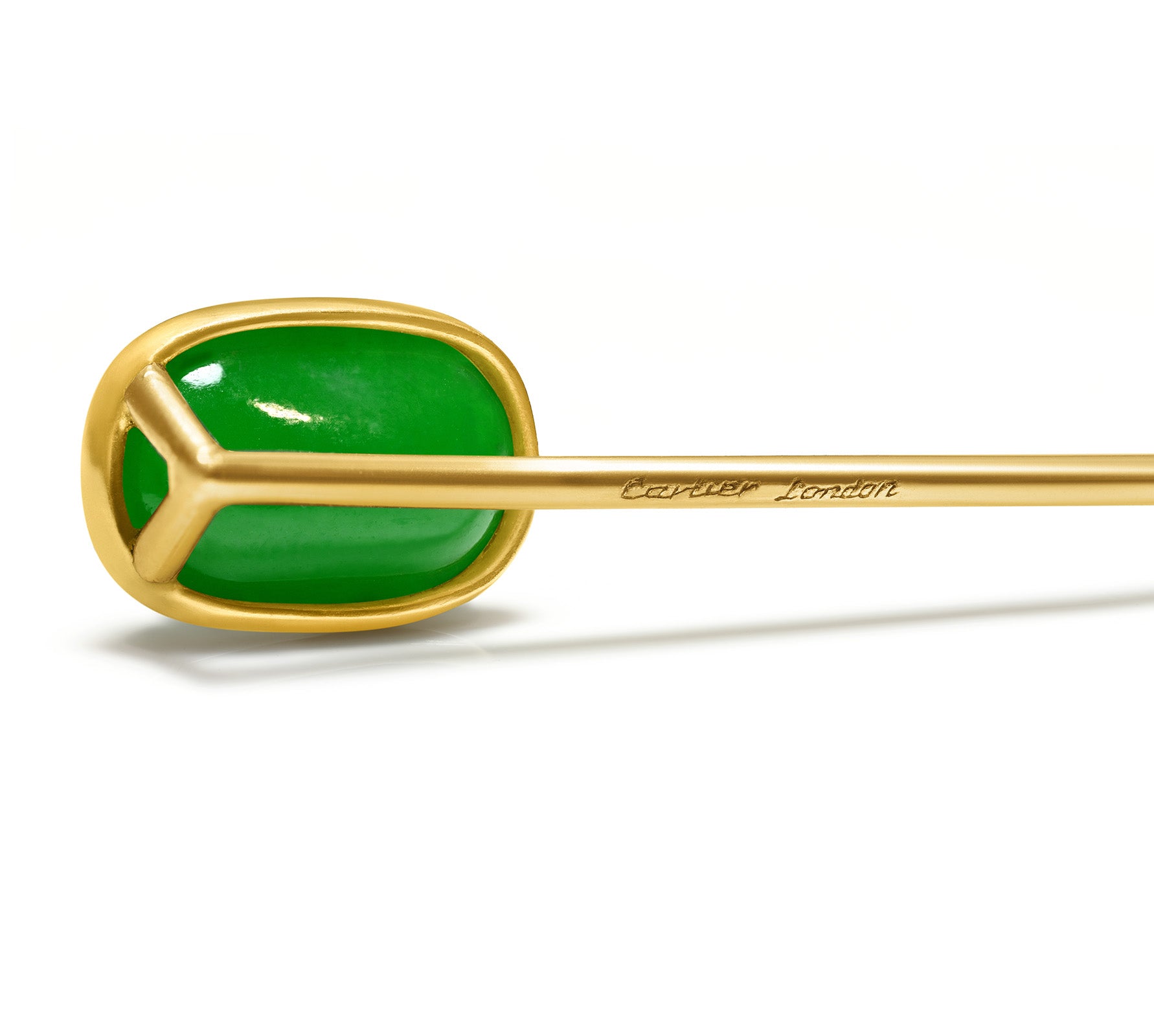 Cartier Jade 18K Yellow Gold Stick Pin antique