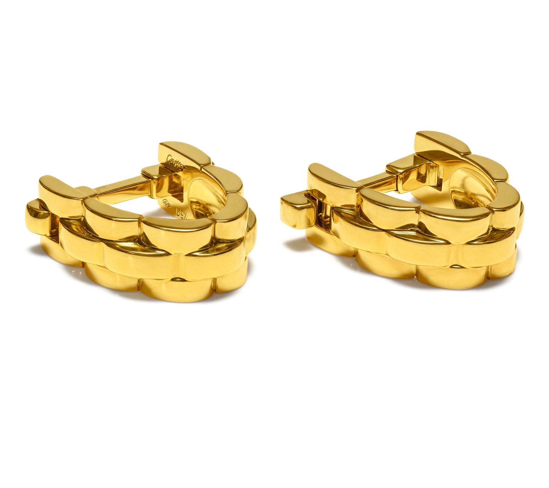 Cartier Panthère Maillon 18K Gold Stirrup Cufflinks