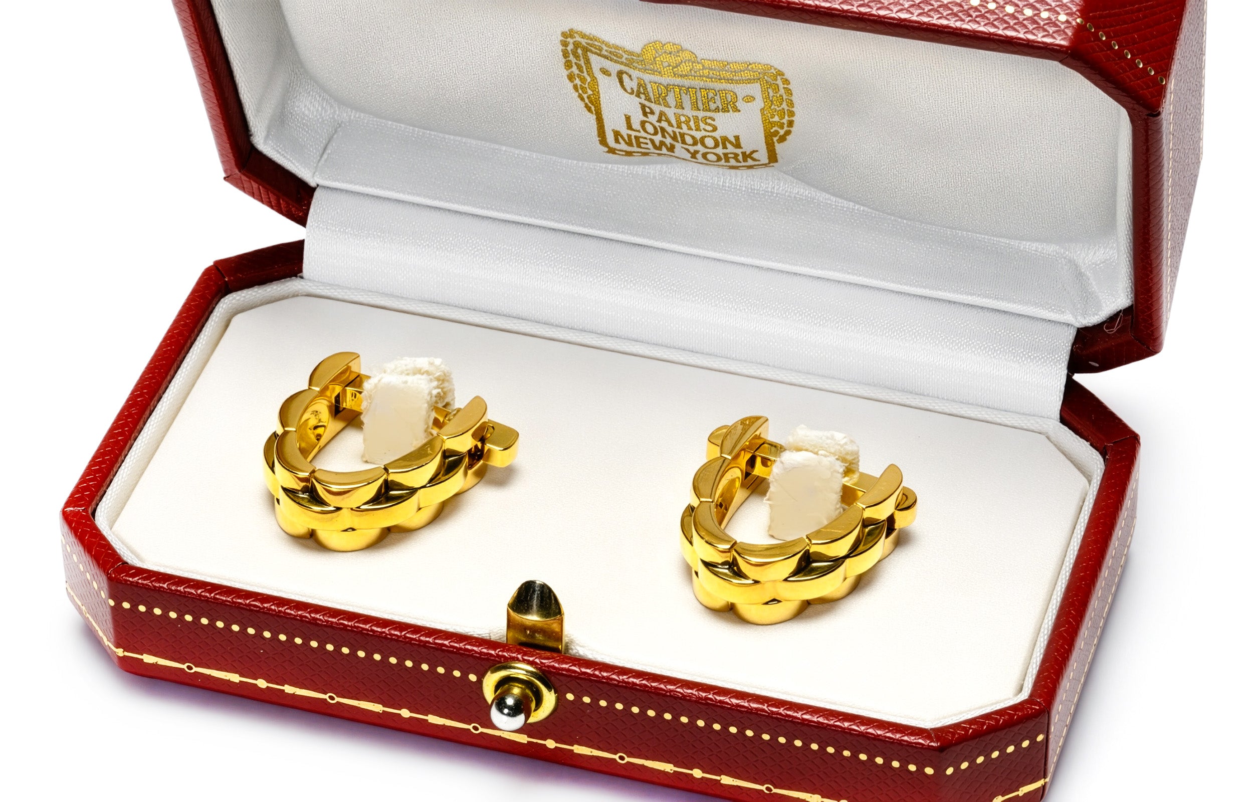 Cartier Panthère Maillon 18K Yellow Gold Stirrup Cufflinks