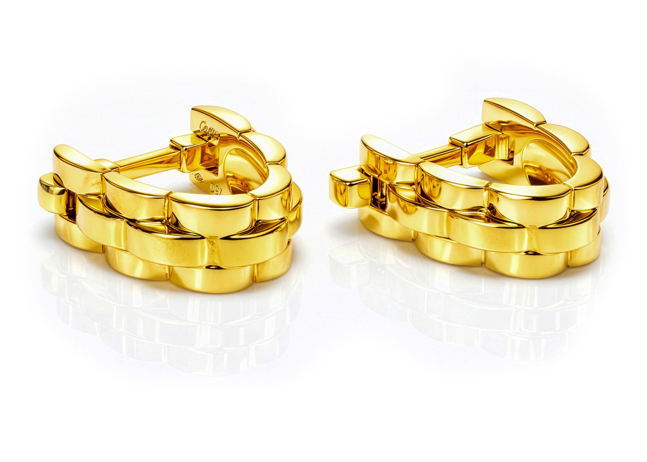 Cartier Panthere Maillon 18K Gold Stirrup Cufflinks